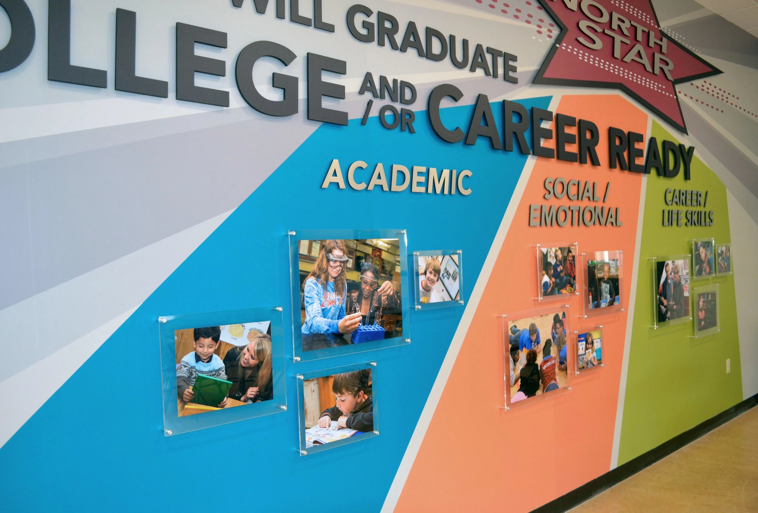 + CLOSE-UP OF MAIN WALL - RUSD BOARDROOM GRAPHICS +