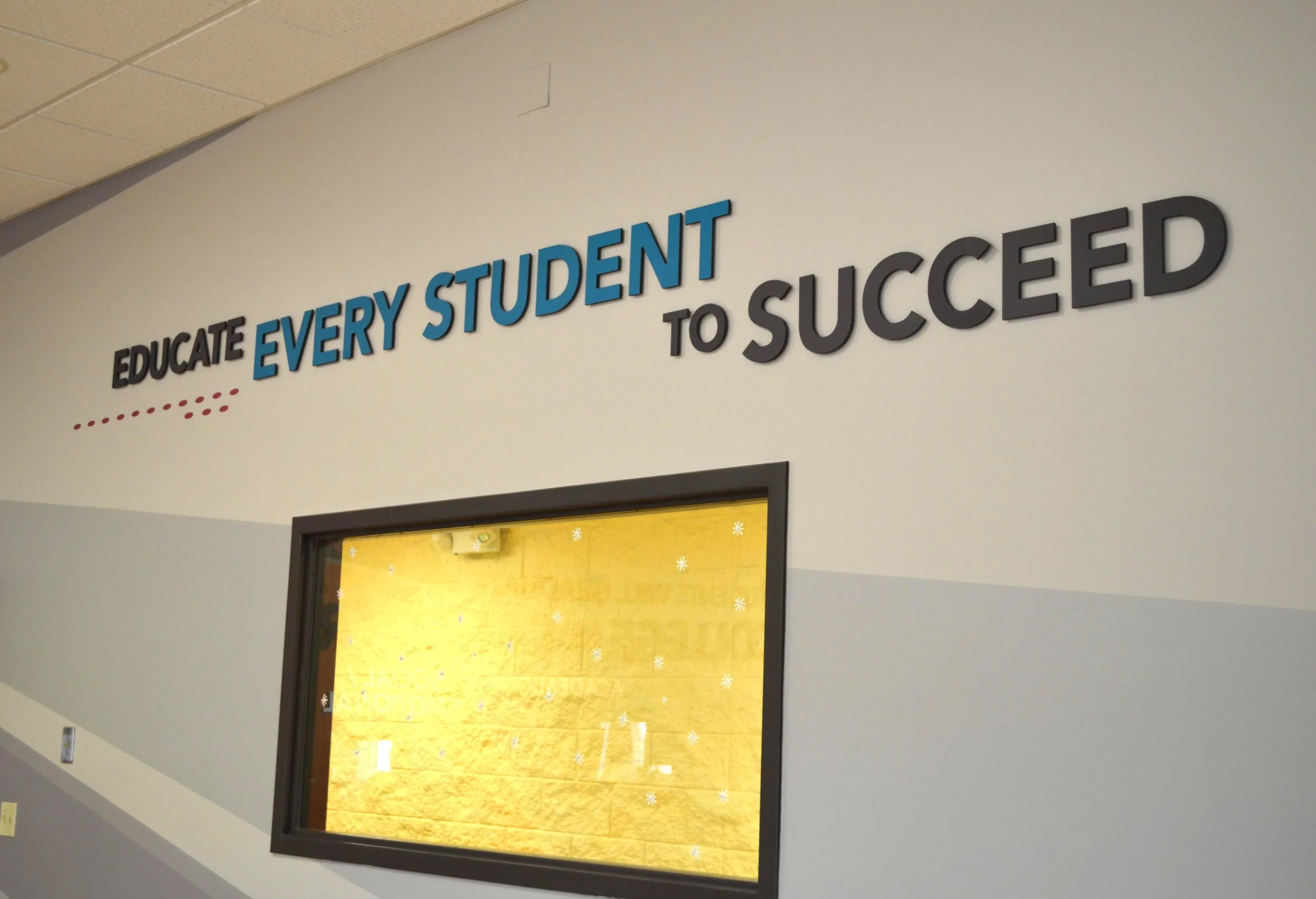 + CLOSE-UP OF BACK WALL - RUSD BOARDROOM GRAPHICS +