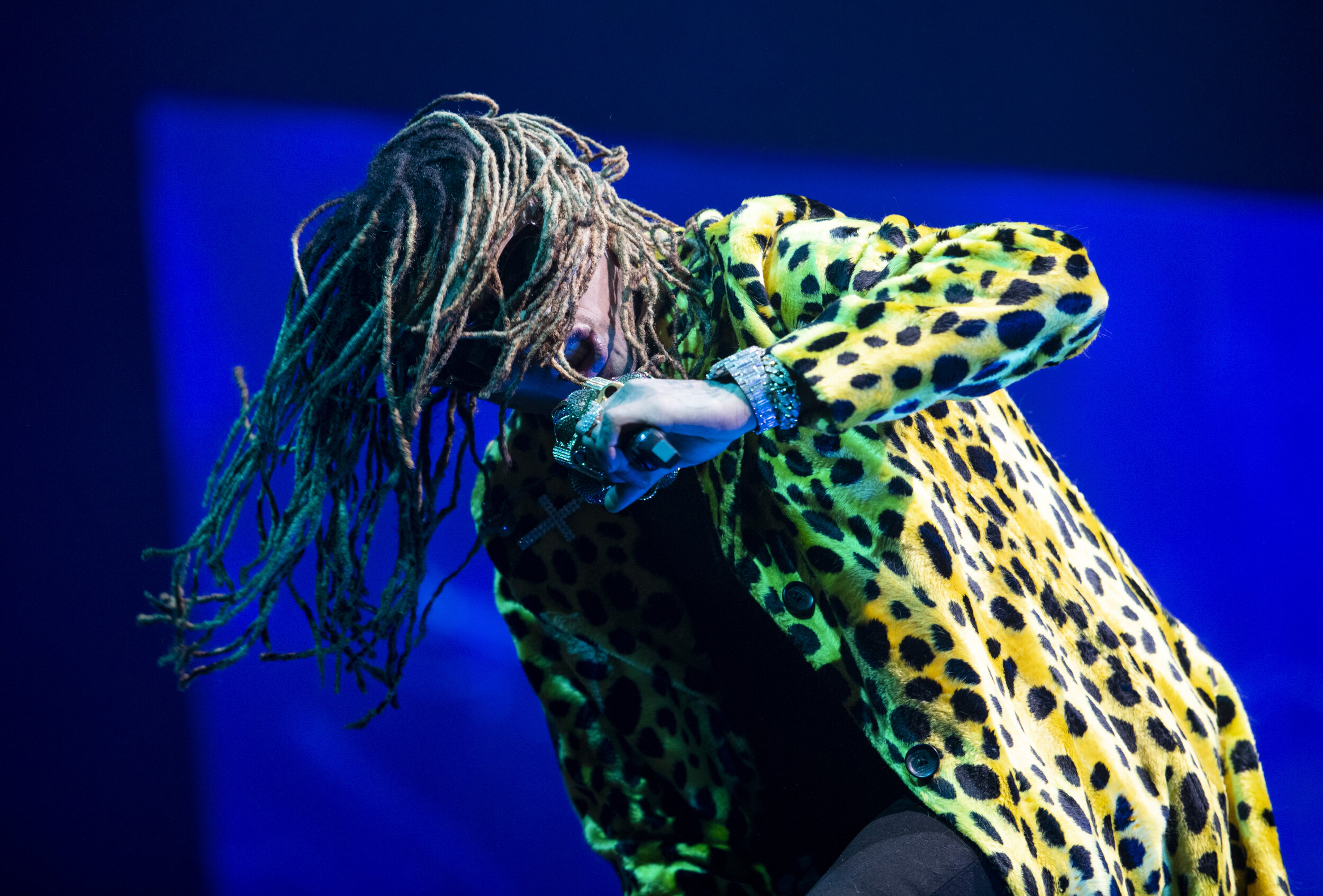 Swae Lee performs before Post Malone takes the stage on the Runaway Tour on Monday, Feb. 24, 2020, at PPG Paints Arena. 