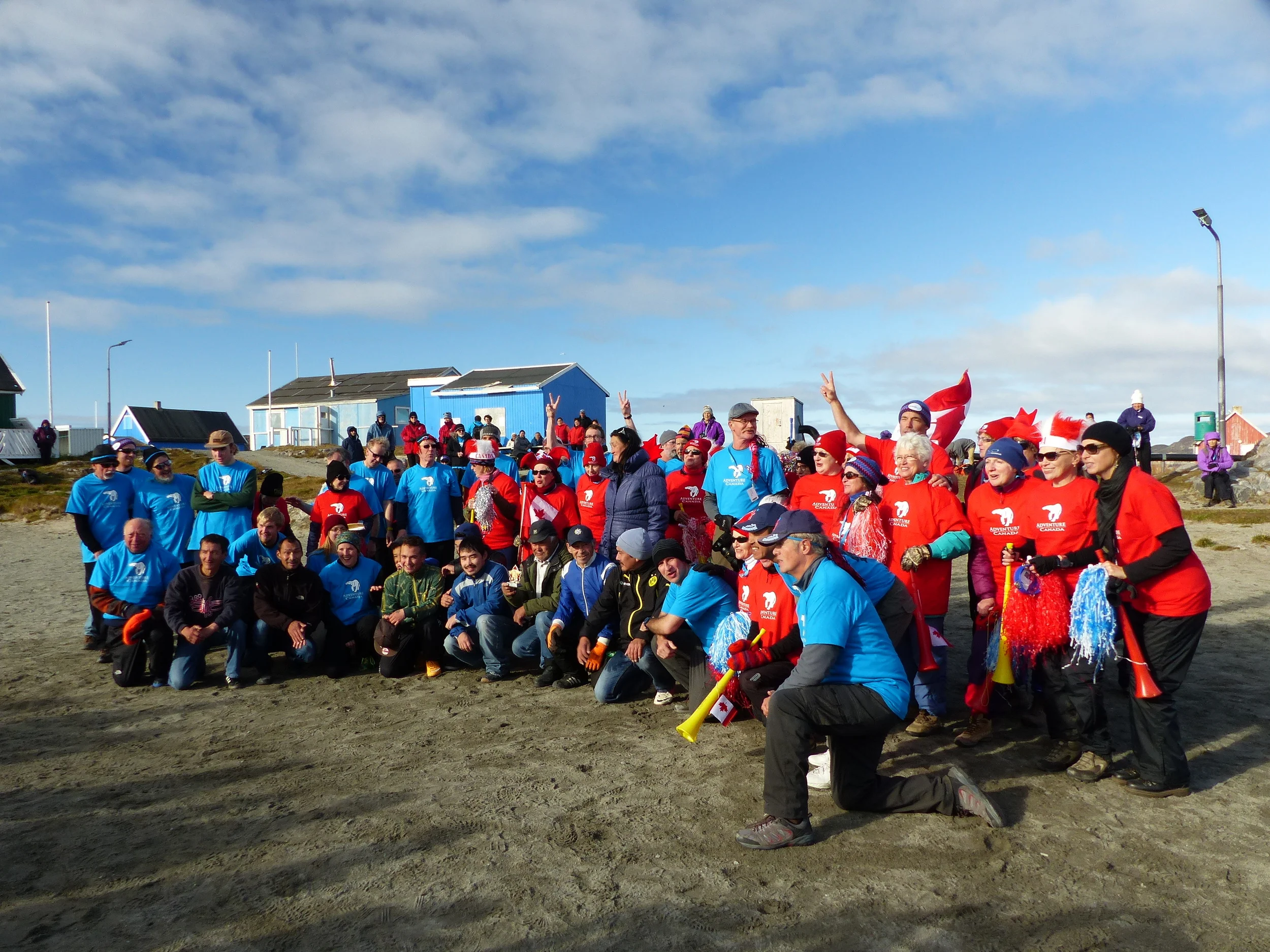  Historic photo of Itilleq and Ocean Endeavour soccer and cheerleading teams. 