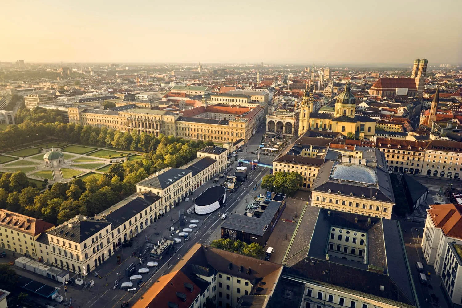Luftaufnahme München Innenstadt – urbane Eventflächen der IAA Mobility