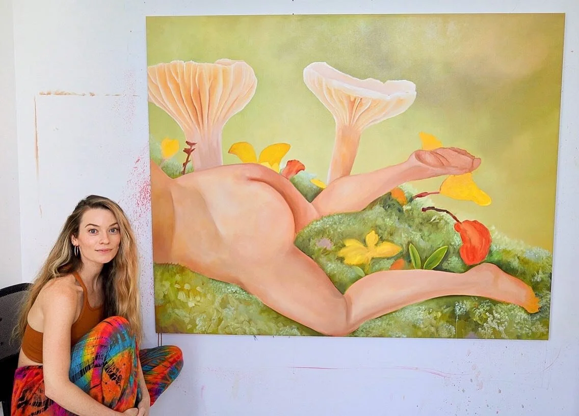 Reclining Nude in the Grass (&amp; me 😌) #scale 
48x60&rdquo;
Oil on canvas 
Available&mdash;all inquiries please DM me! 

#art #artist #paint #painting #oilpainting #contemporaryart #nyc #nycart #bk #bkart #female #womanartist  #women #femalepainte