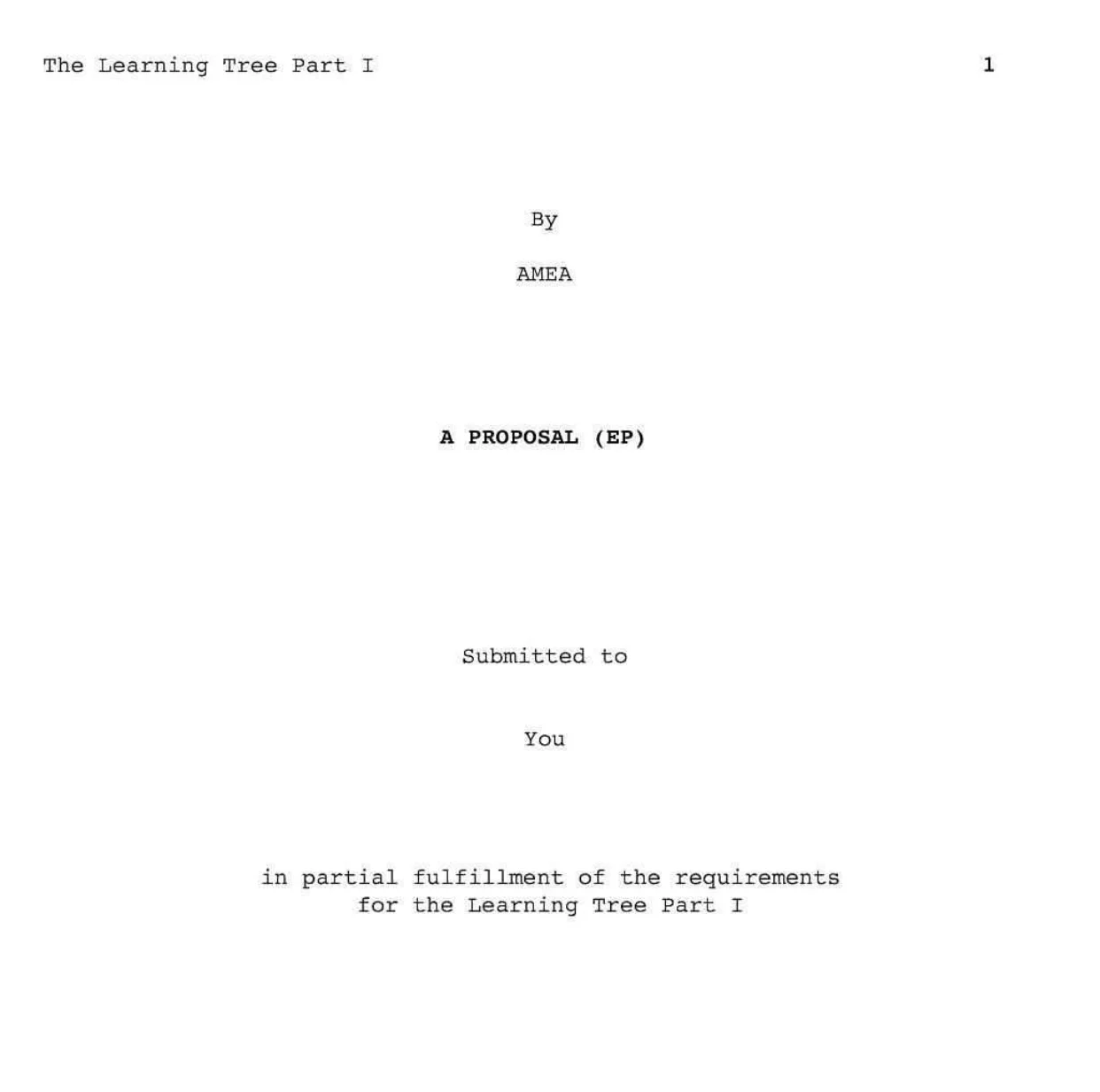 AMEA - Proposal For The Learning Tree (EP) 