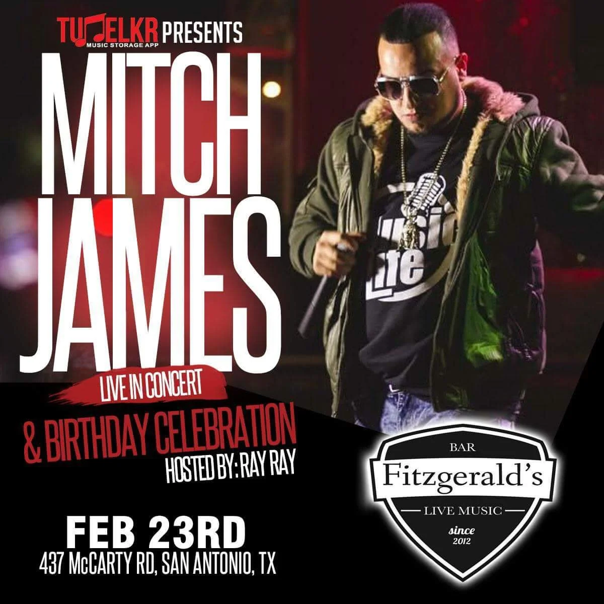 Tune Lkr presents Mitch James: Live In Concert & Birthday Celebration 2/23