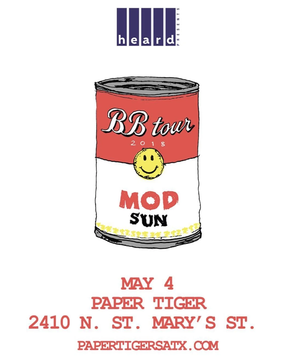 Heard Presents Mod Sun: Texas BB Tour 5/4 at Paper Tiger (San Antonio)