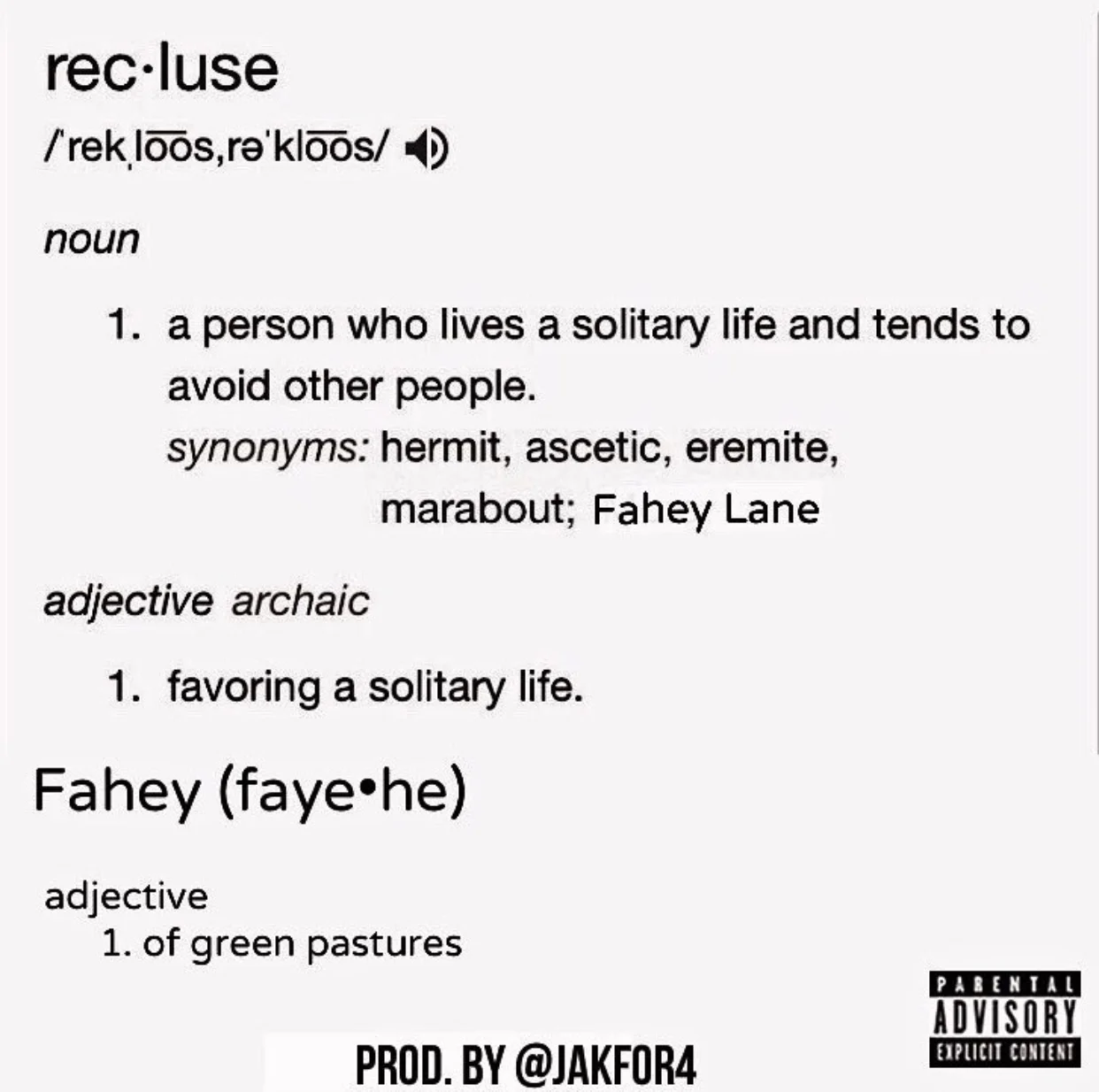 Fahey Lane - Recluse prod Jakfor4