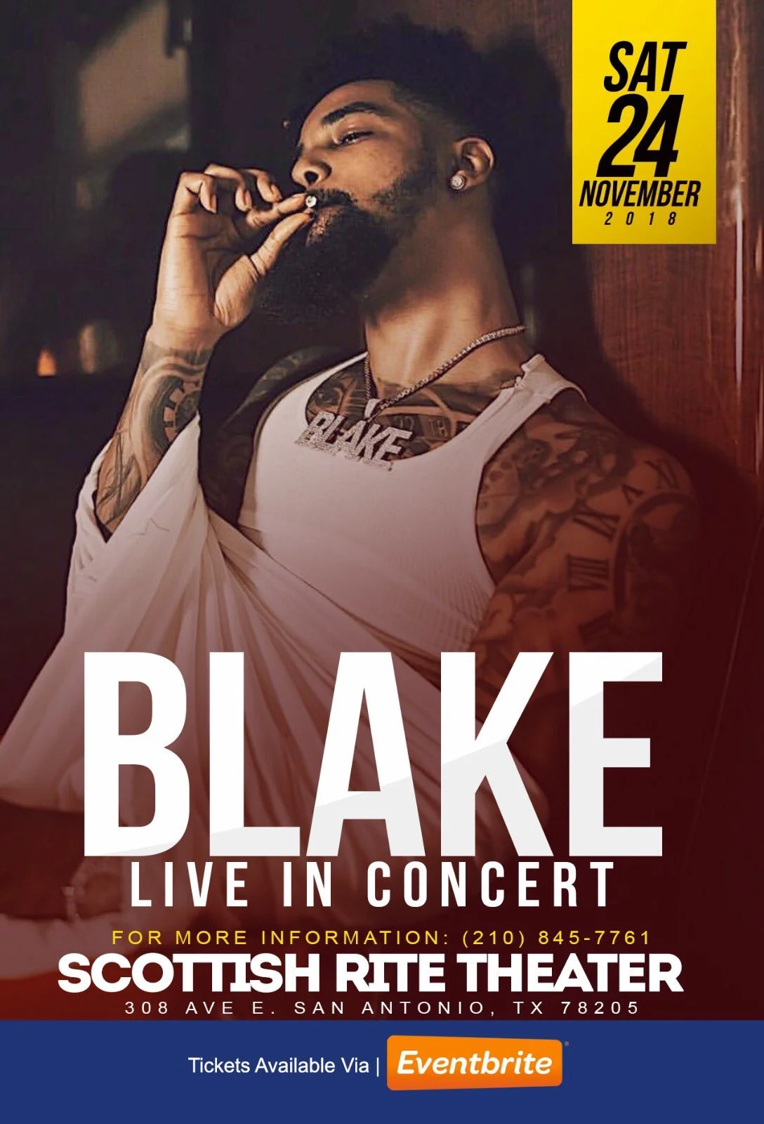 BLAKE live in San Antonio at Scottish Rite Theater 11/24 