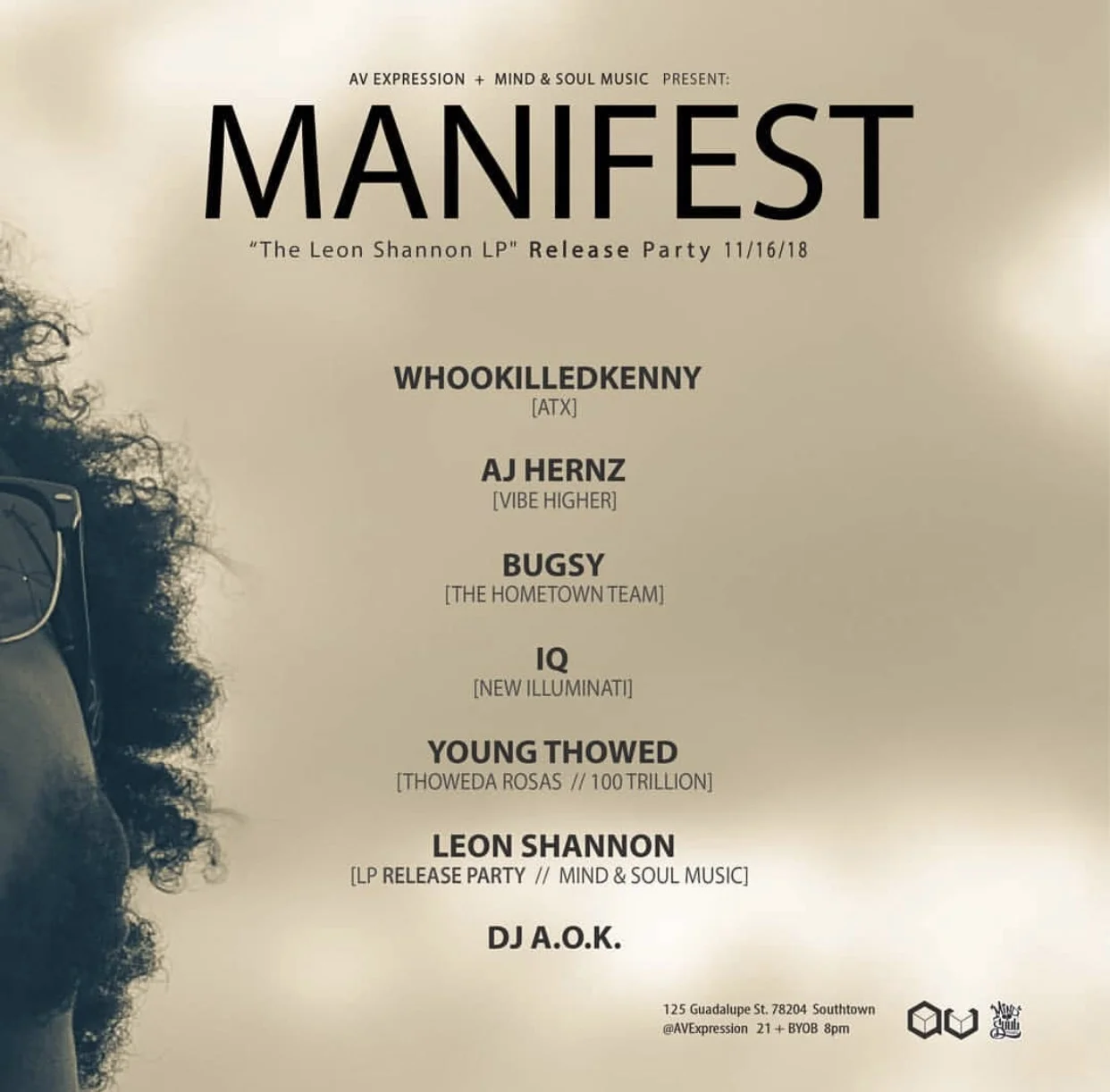 AV Expression + Mind & Soul Music presents MANIFEST: The Leon Shannon LP Release Party 11/16 