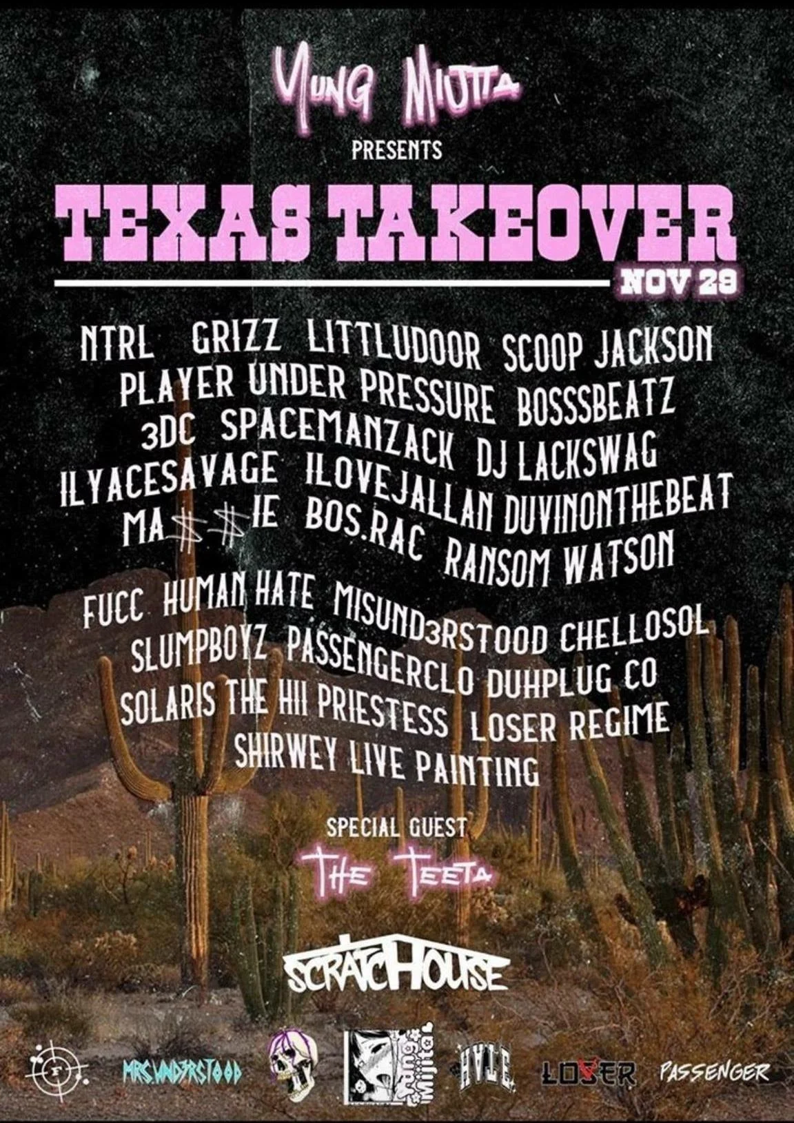 Yung Mijita presents Texas Takeover in Austin at Scratchouse 11/29
