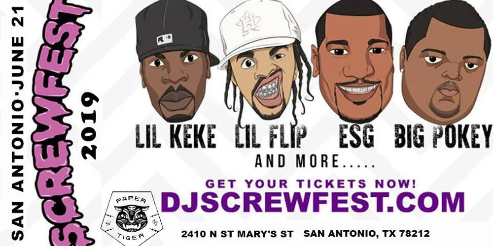 Screwfest 2019 with Lil Keke, Lil Flip, ESG, Big Pokey, &amp; More! 6/21 at Paper Tiger (San Antonio)