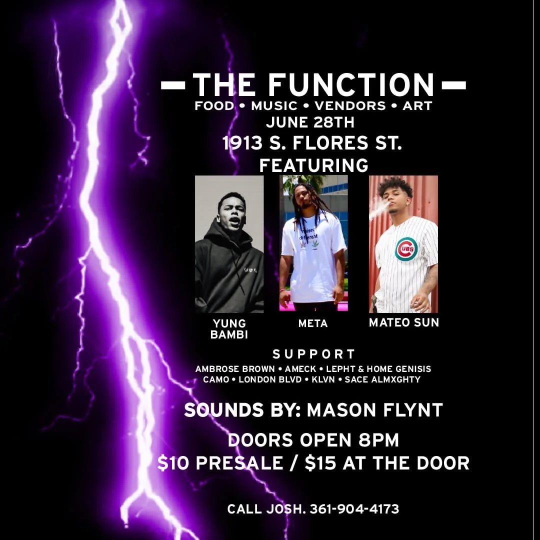 Meta Entertainment presents The Function with Bambi, Torchfvce &amp; Friends at Black Dot Studio on 6/28