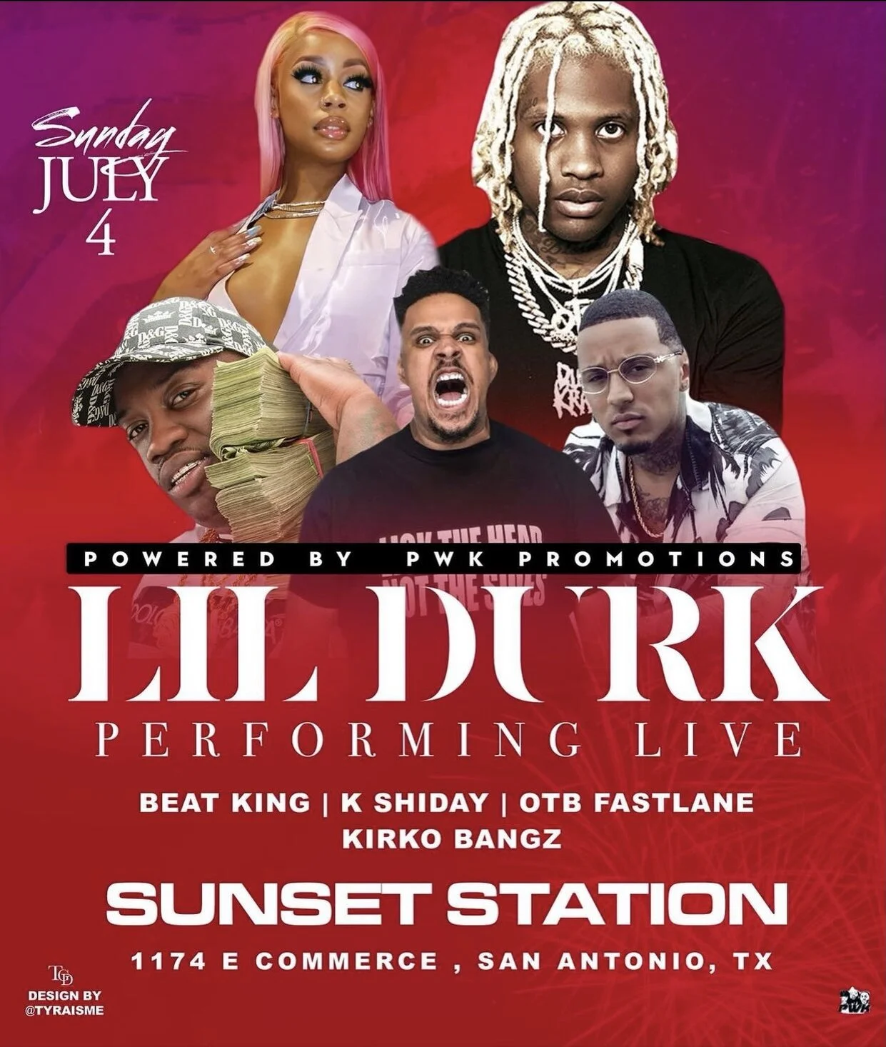 Lil Durk is invading Sunset Station with OTB Fastlane, K Shiday, Kirko Bangz & Beatking on July 4th powered by PWK Promotions