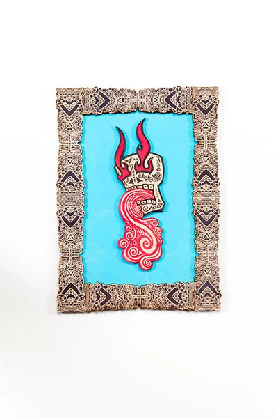 Calavera Loteria Turquoise Red