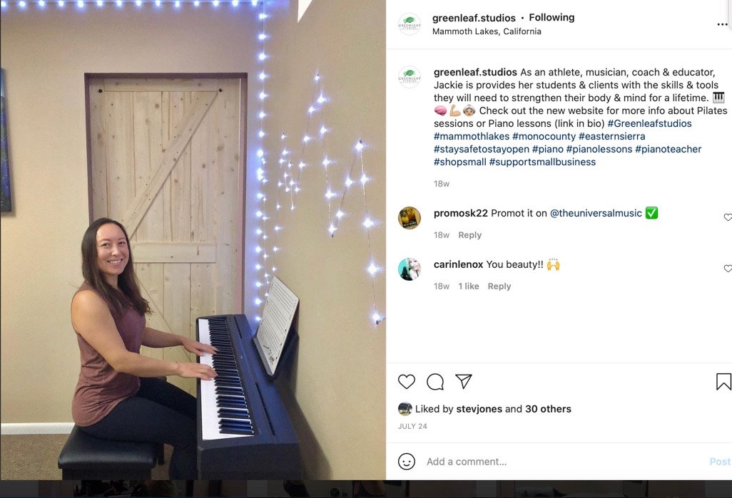 Jackie (Jones) Greenleaf opens Piano &amp; Pilates Studio