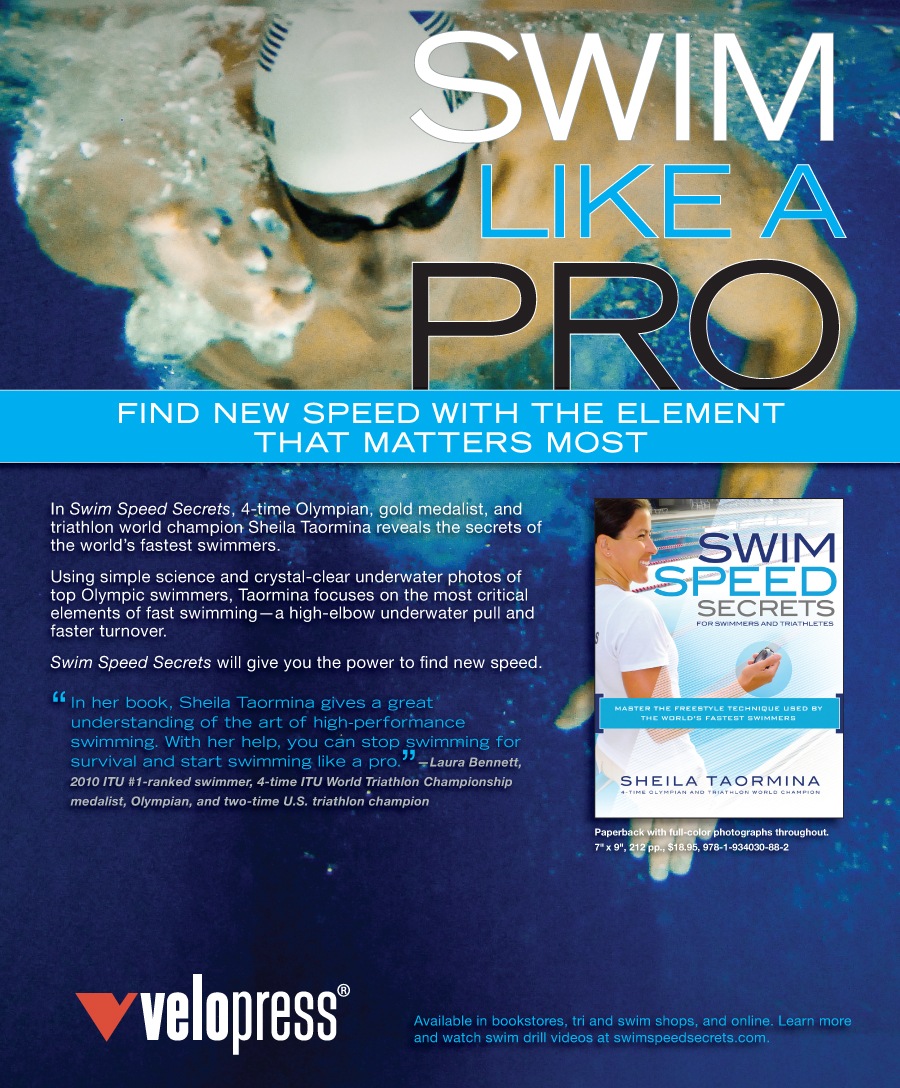 Full page ad - Swim Speed Ad campaign developed for endurance sport book, in a variety of formats and functions (print/digital)
