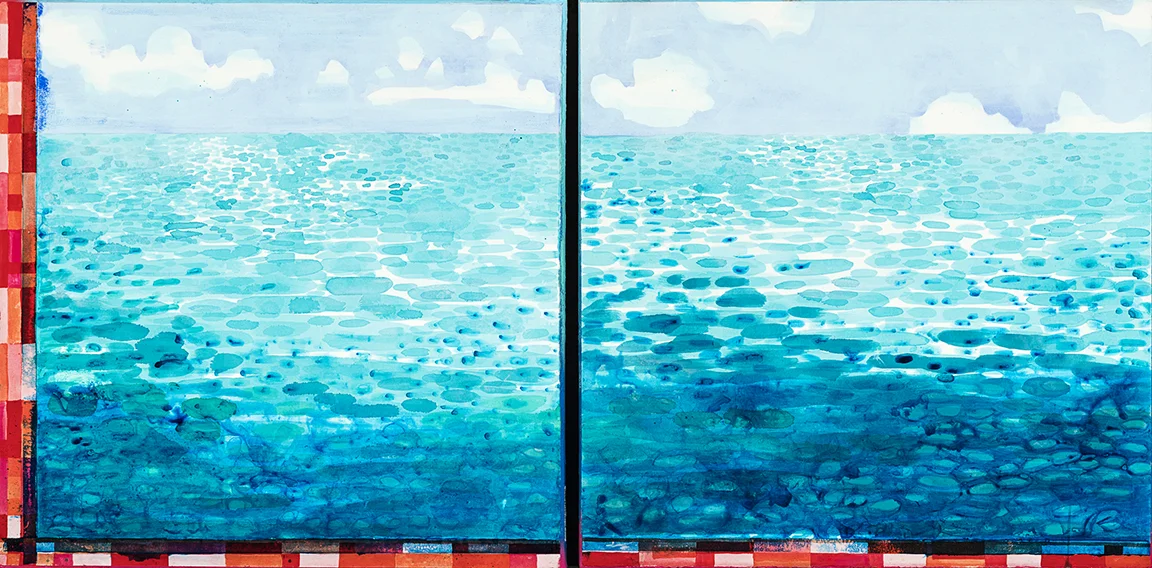Horizon Mixed Media diptych 30 x 30 inches each 1890 (pair)
