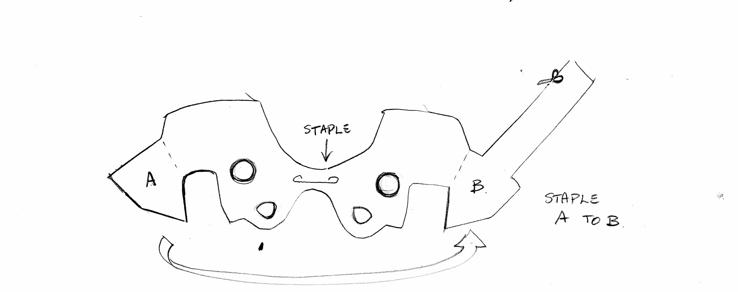 This pelvis "Fold it" shows an exploded view of the pelvis, illustrating how the iliac crests and upper half of the pelvis are offset to the ischial tuberosities (The third point above)