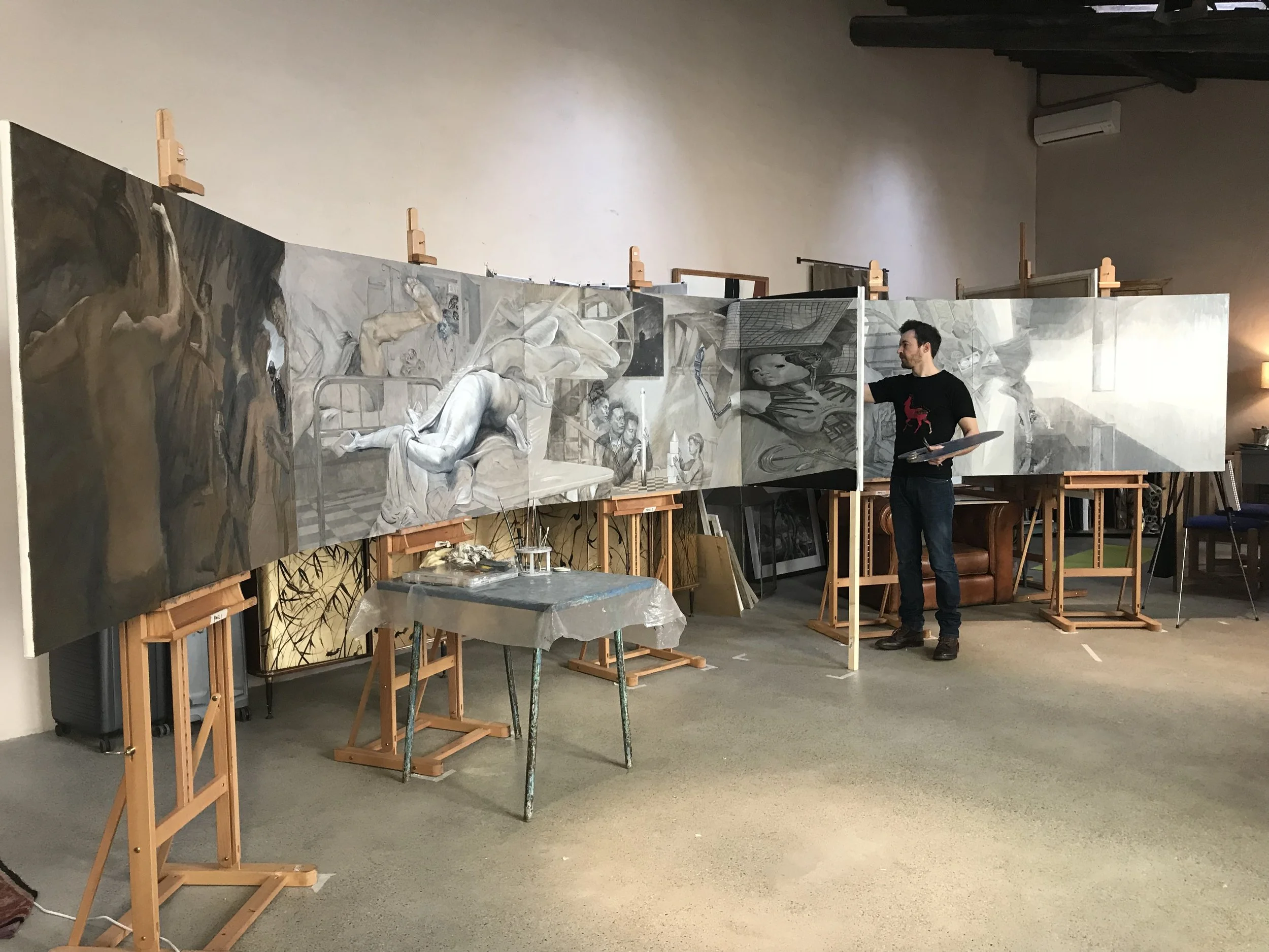 The paintings in Florence, Italy in late 2017