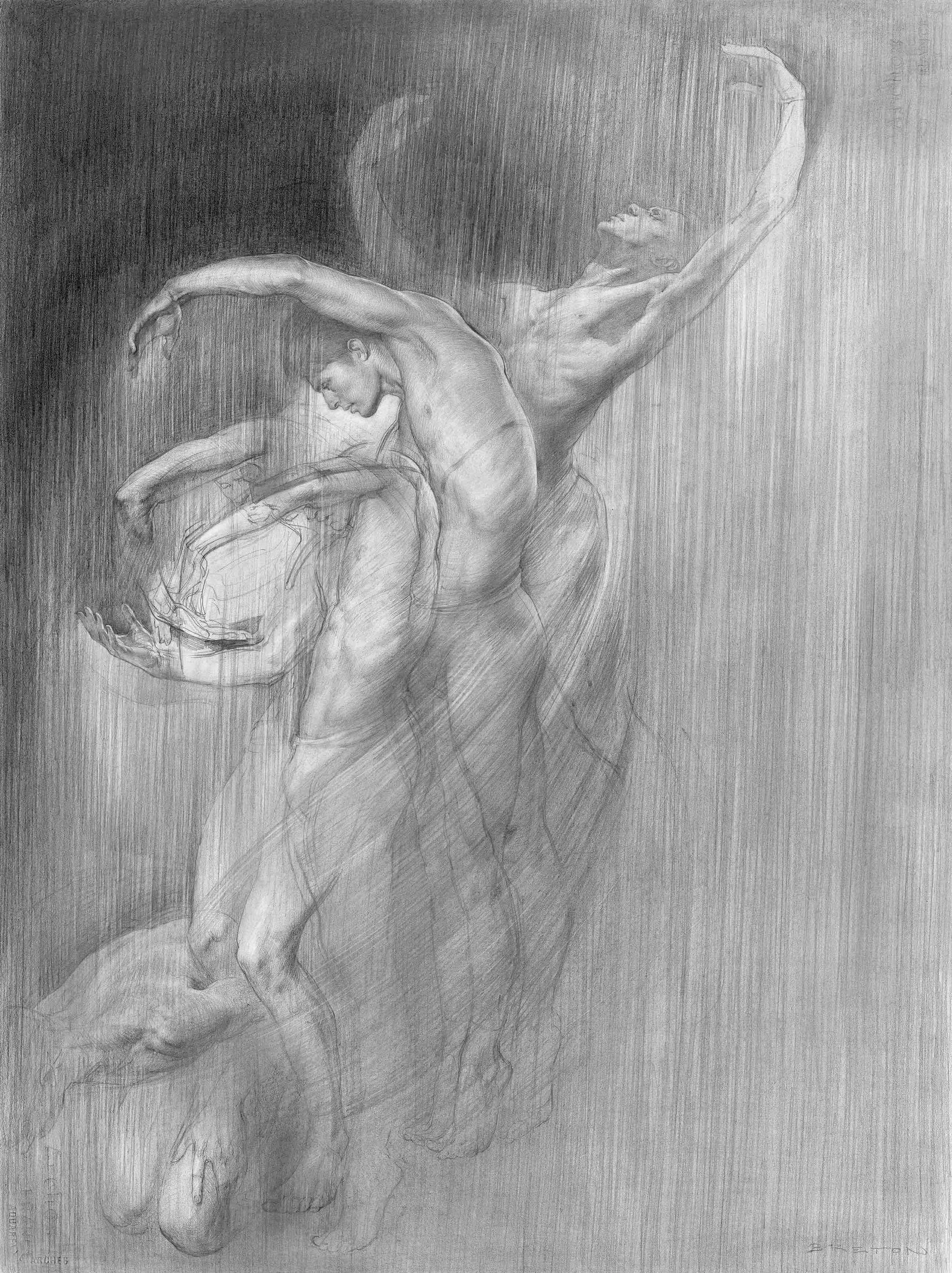 “Falling Upwards” Graphite on paper