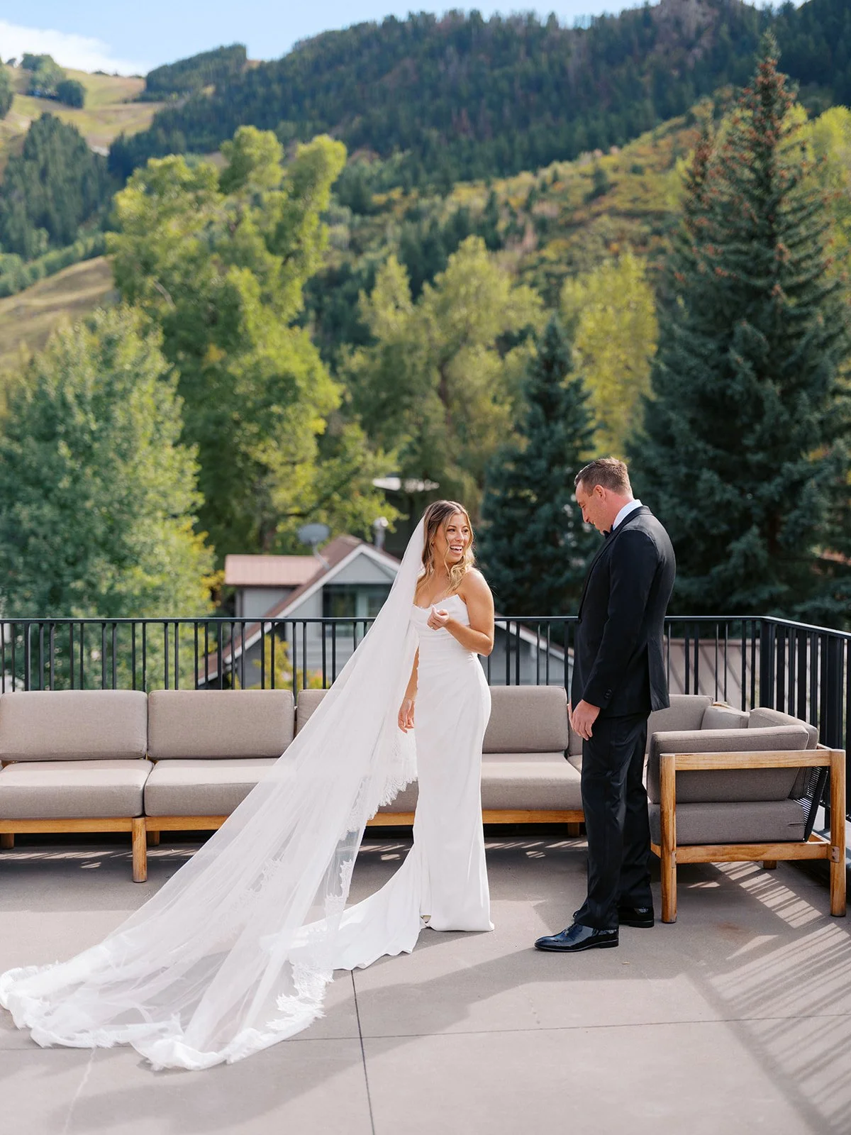 Couple portrait photographed during an Aspen Mountain wedding in Aspen Colorado