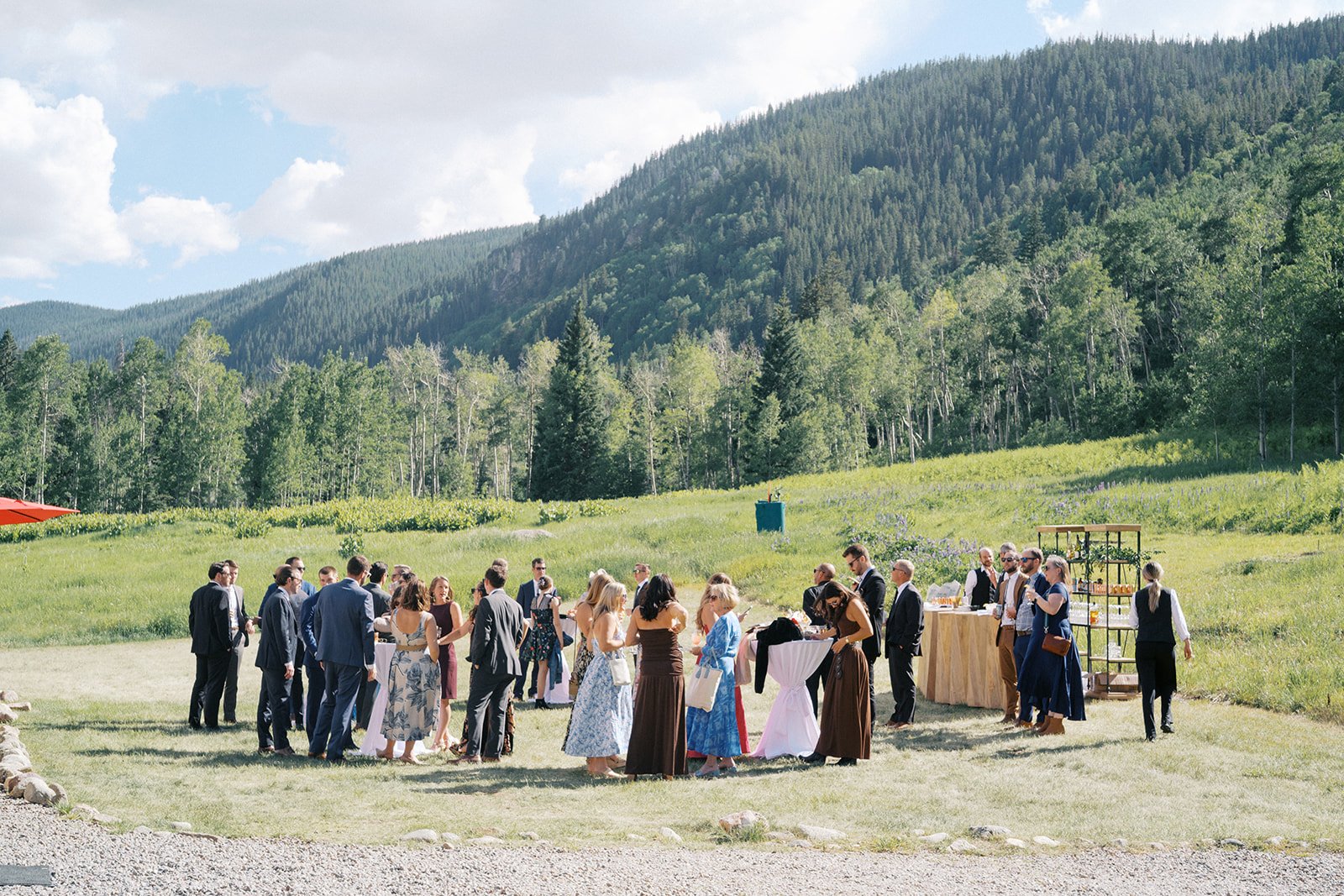 Cocktail Hour Beano's Cabin Wedding