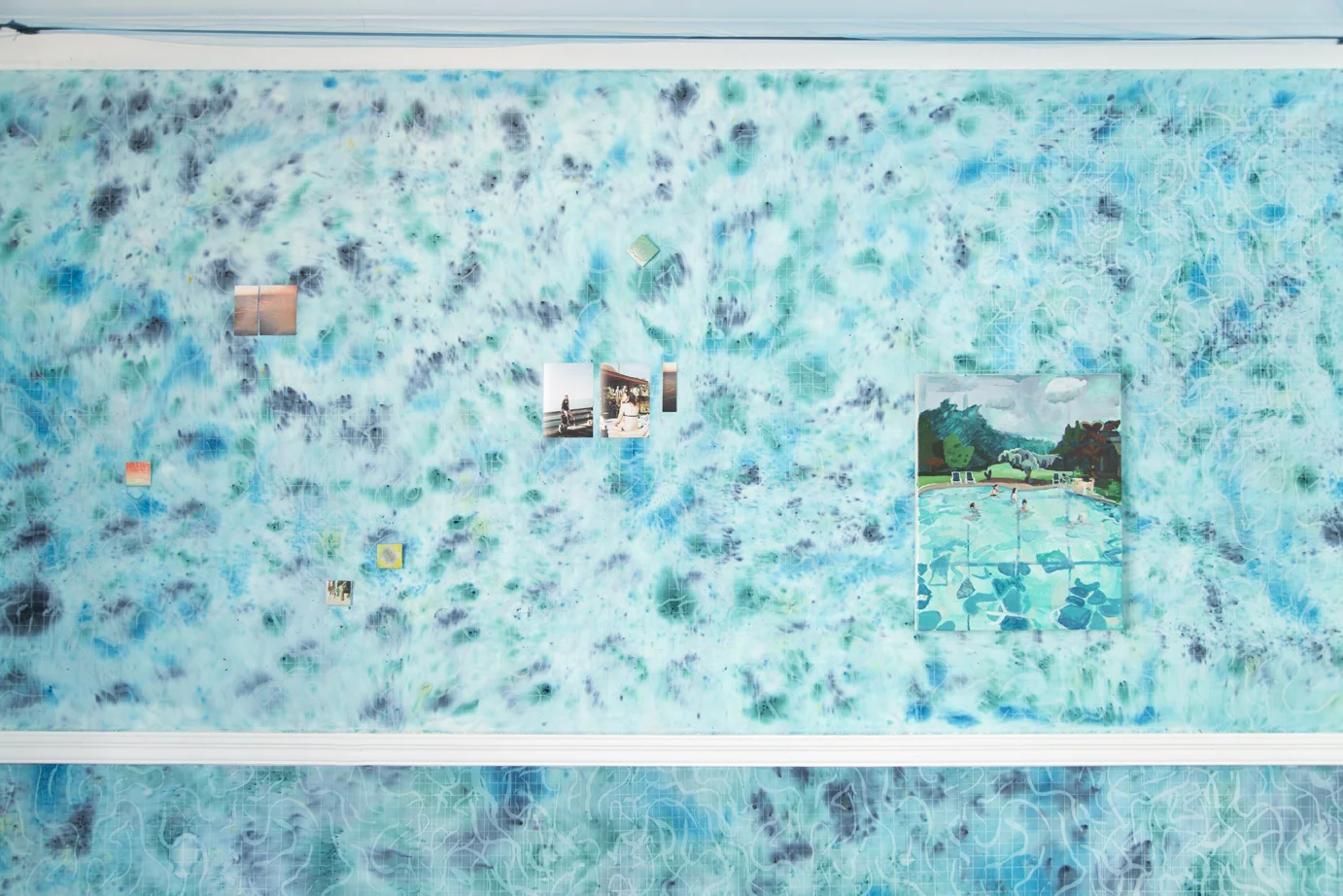 Installation view at Artist-Run Satellite Miami, Pool Rules, Fjord Gallery collaborative installation Excerpt from Unemployed, 2005-2015, inkjet prints