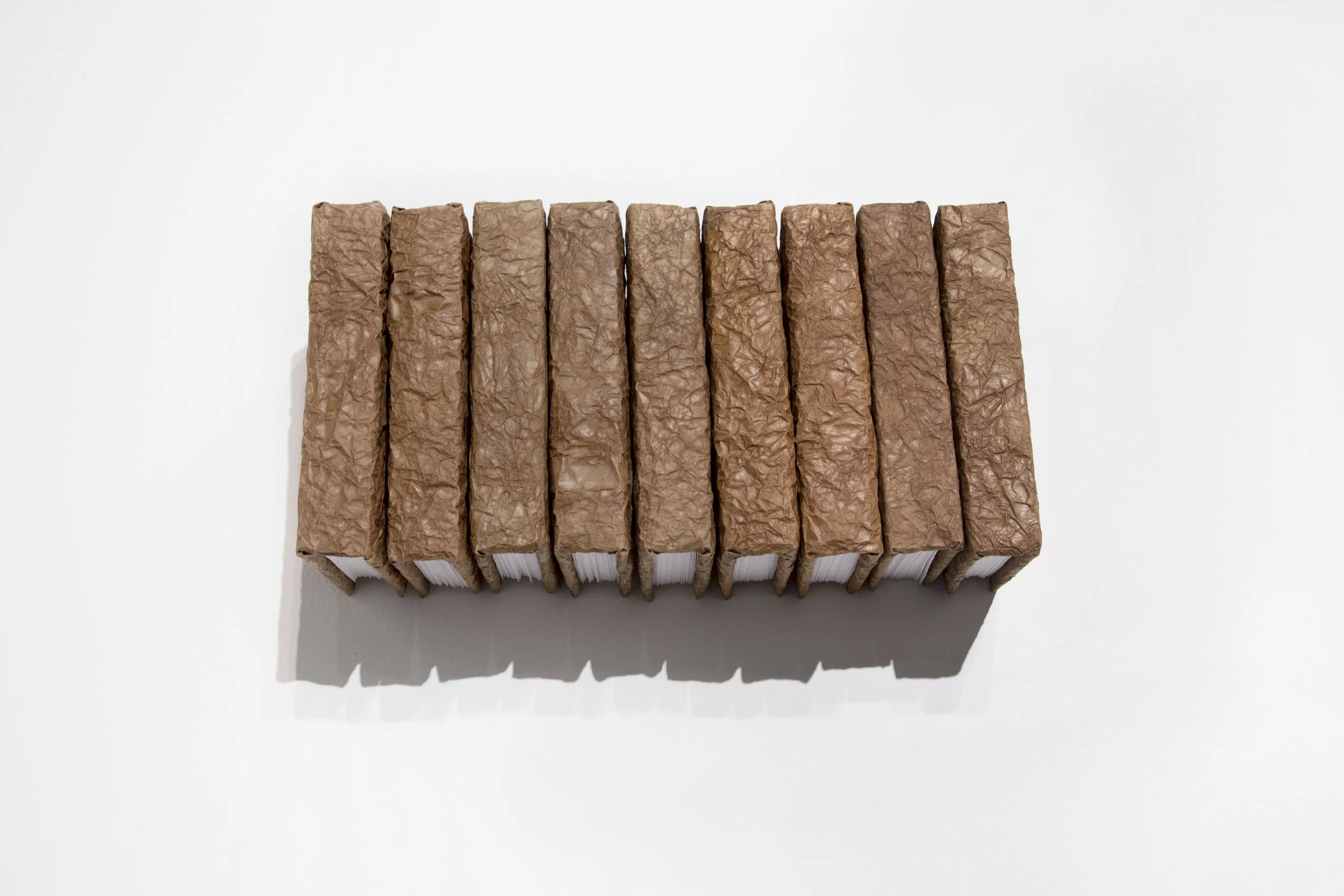 Fake books, 2017 Foam core, paper bags, card stock