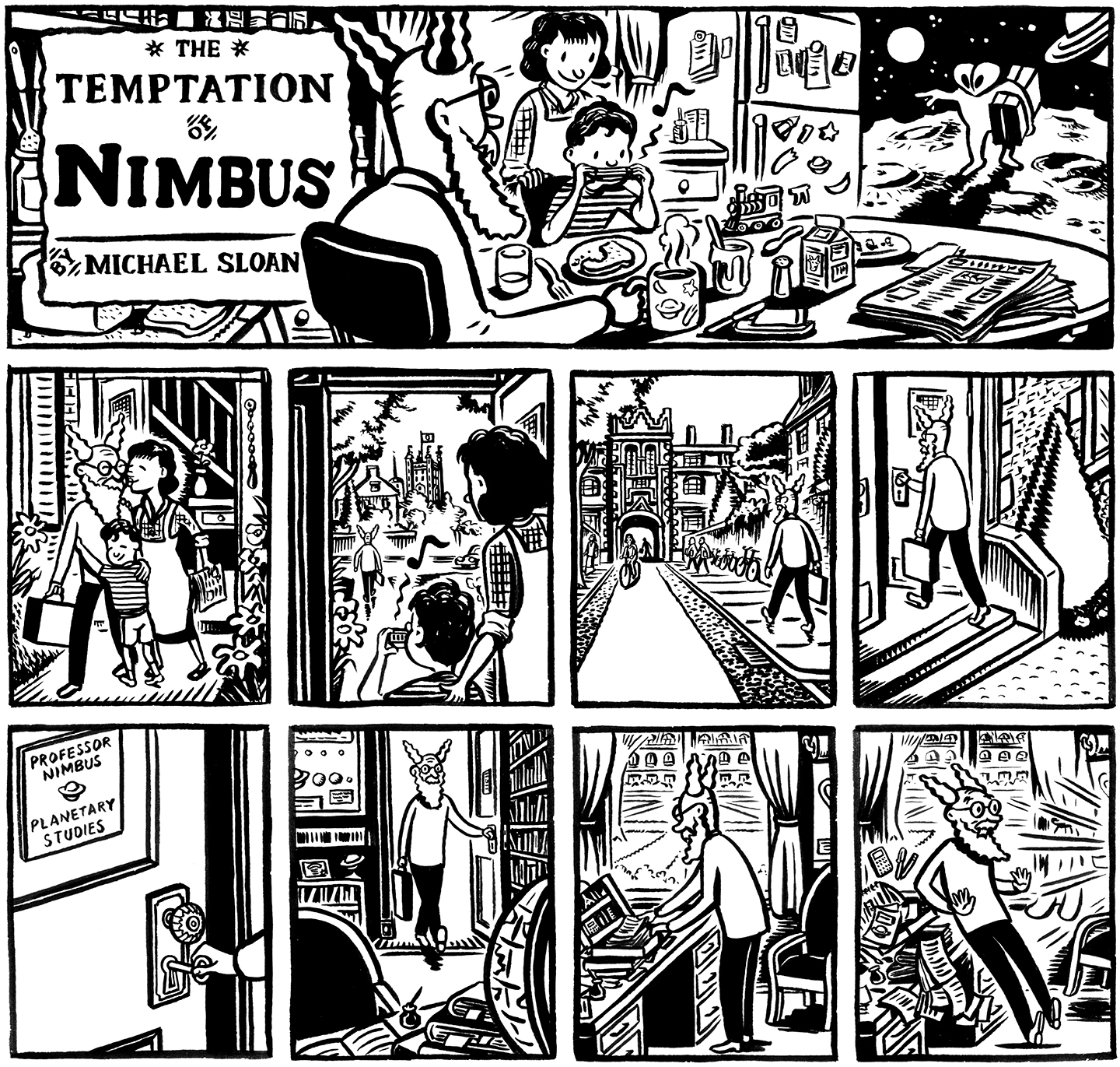 The Temptation of Nimbus, panels 1-9.