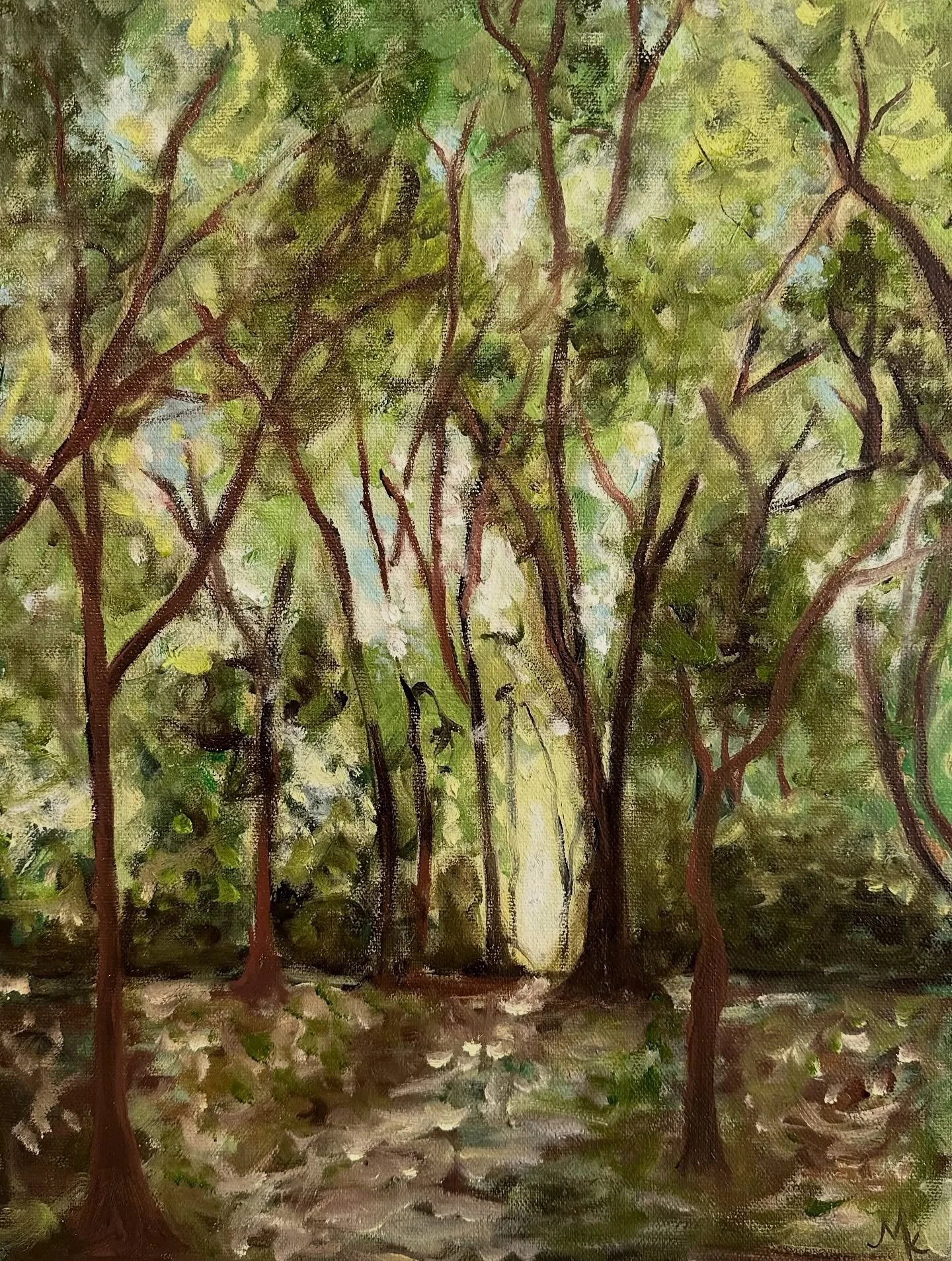 &ldquo;Forest Bathing&rdquo;, oil on canvas, 14x11&rdquo;, 2025