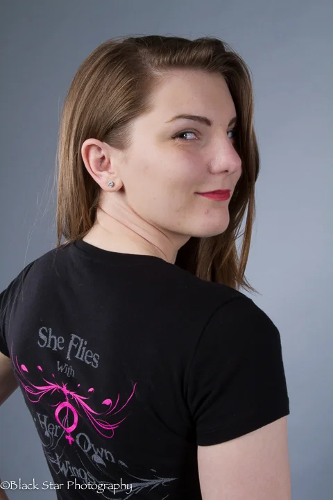She Flies SS V-neck Tee