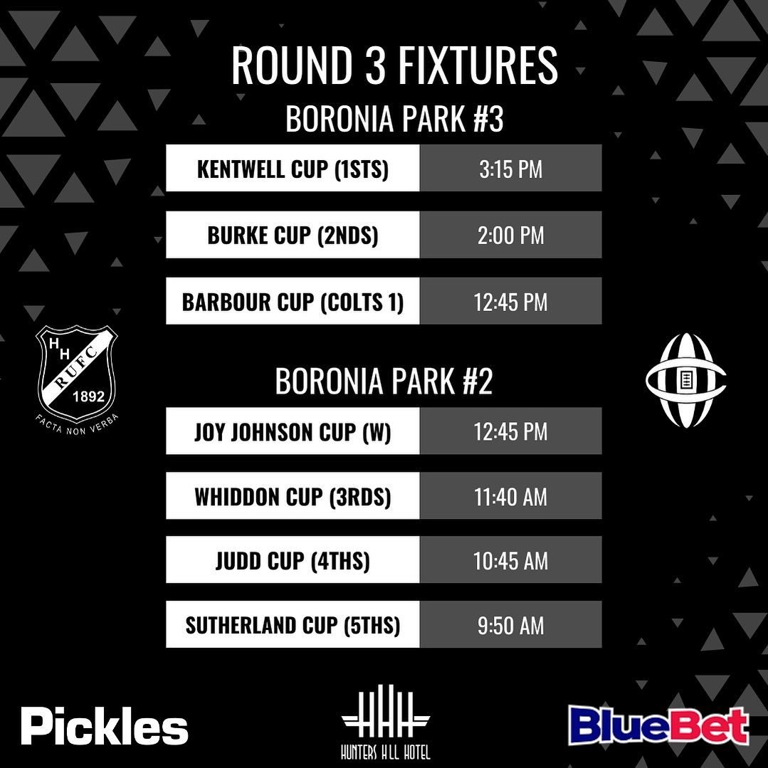 REVISED SCHEDULE - Times the same (except Women&rsquo;s game) just adjusted grounds as split between Boronia2 and Boronia3. 

STILL SUBJECT TO OVERNIGHT WEATHER