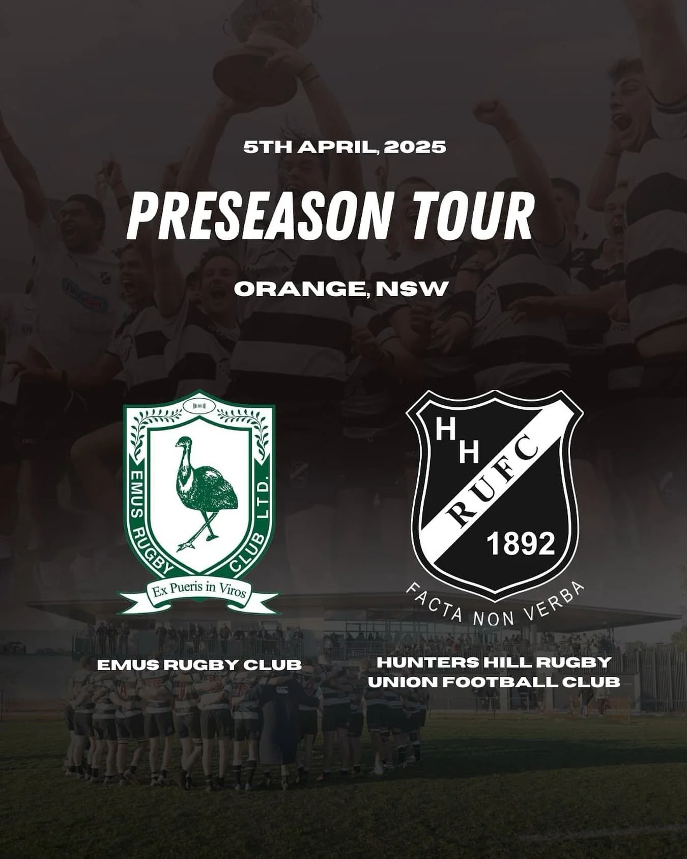 📣 ANNOUNCEMENT: PRESEASON TOUR TO ORANGE 📣

As part of our preseason schedule in 2025, we&rsquo;re excited to announce a fixture against @emusrugbyclub for our senior men&rsquo;s and women&rsquo;s squads.

Great club&rsquo;s tour, and where better 