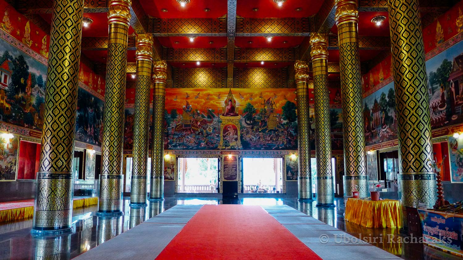 Interior of Hall at Wat Neramit Wipatsana