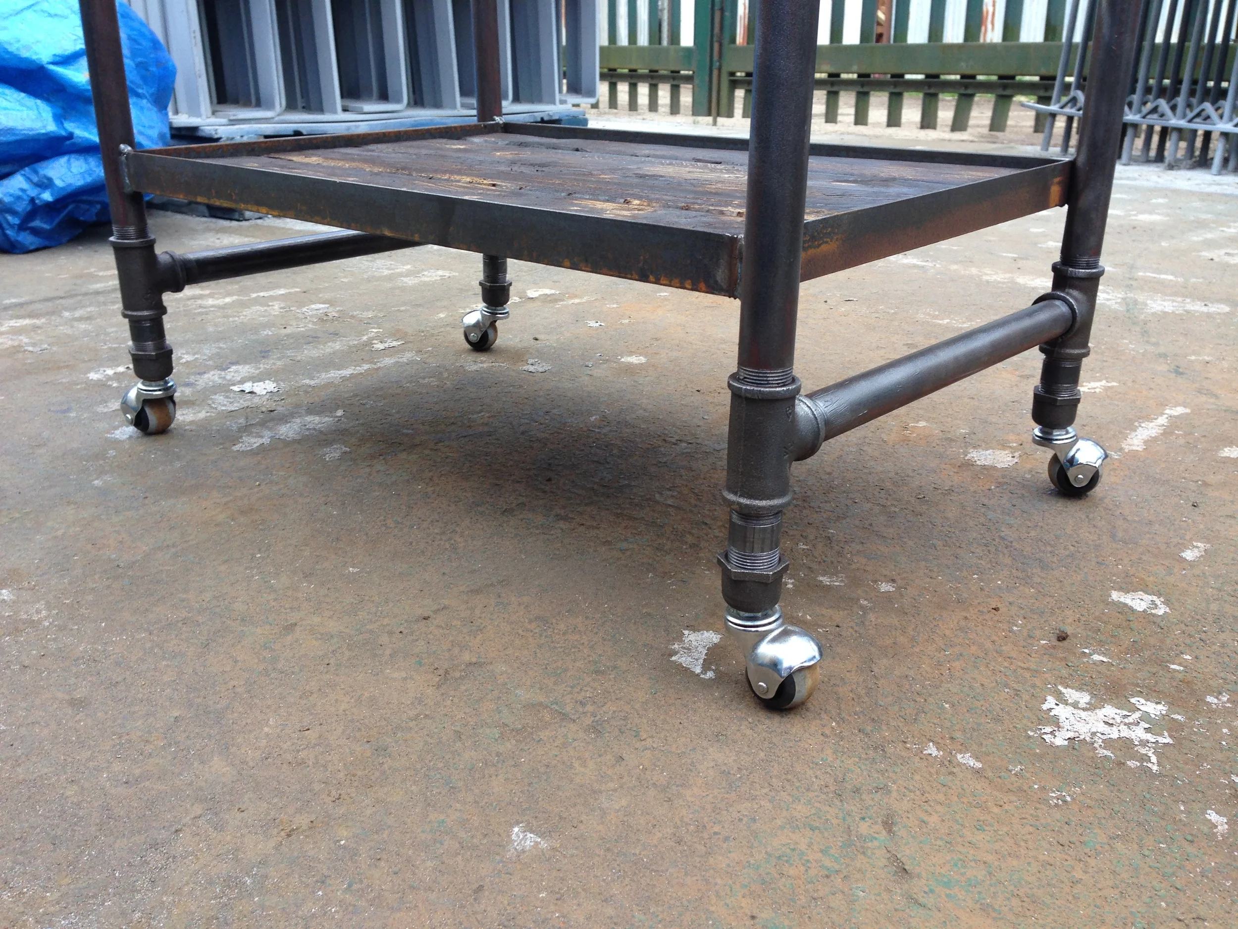  industrial looking carts that i custom made for a cool hair salon called roots radical salon in brooklyn new york 