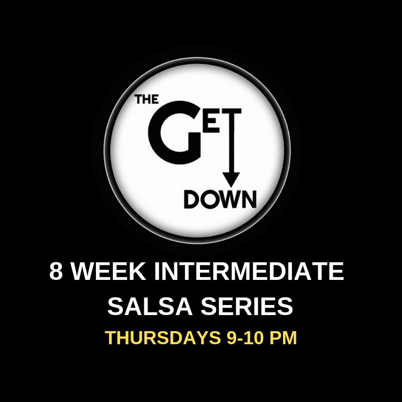 Intermediate Salsa Series (Thursdays) Thursdays 9-10pm $120/series $20/drop-in (this class is a progressive series and will not slow down for one-time students) Pre-registration is required as space is limited to 10 couples. (No partner required to register.) Info: Time to take your salsa dancing to the next level! Along with learning more complicated patterns, students will refine the basic moves with more advanced leading/following concepts. Emphasis will also be on timing, musicality, and how to put the ‘sabor’, or flavor, into dancing salsa!