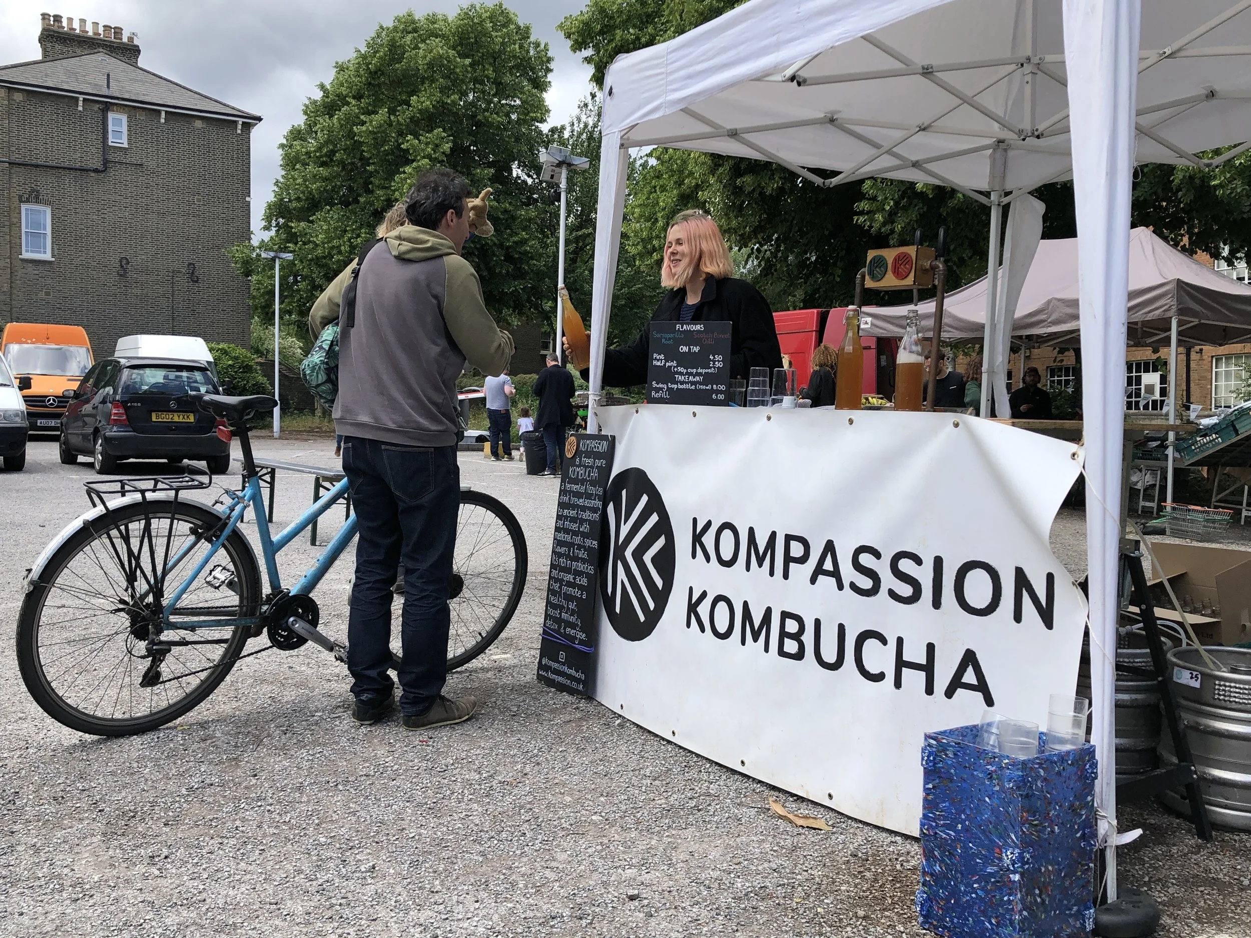 One of the projects trial partner Kompassion Kombucha, using the Prospecting Plastic bin that was manufactured using their waste. Designed to collect their re-usable cups.