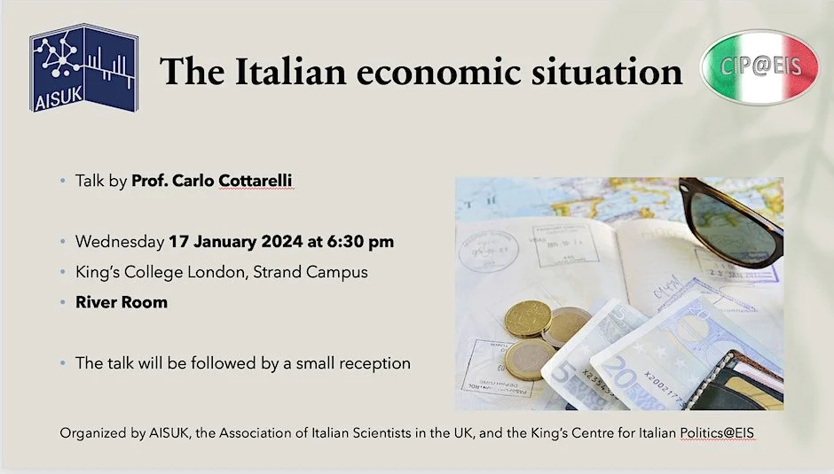 The Italian economic situation - A talk by Prof. Carlo Cottarelli