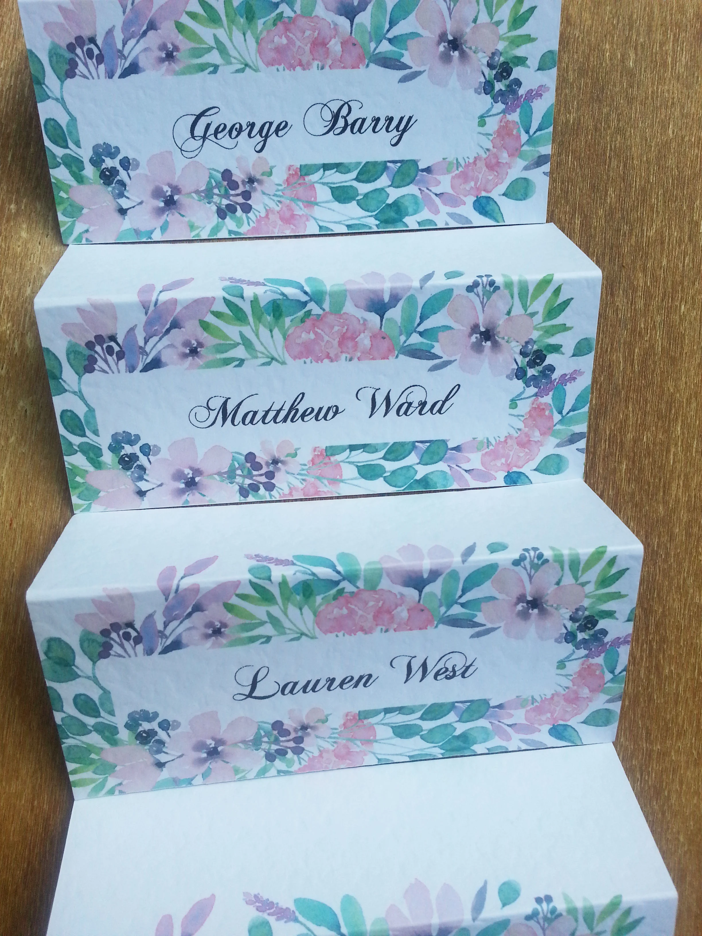guest place settings, tent fold
