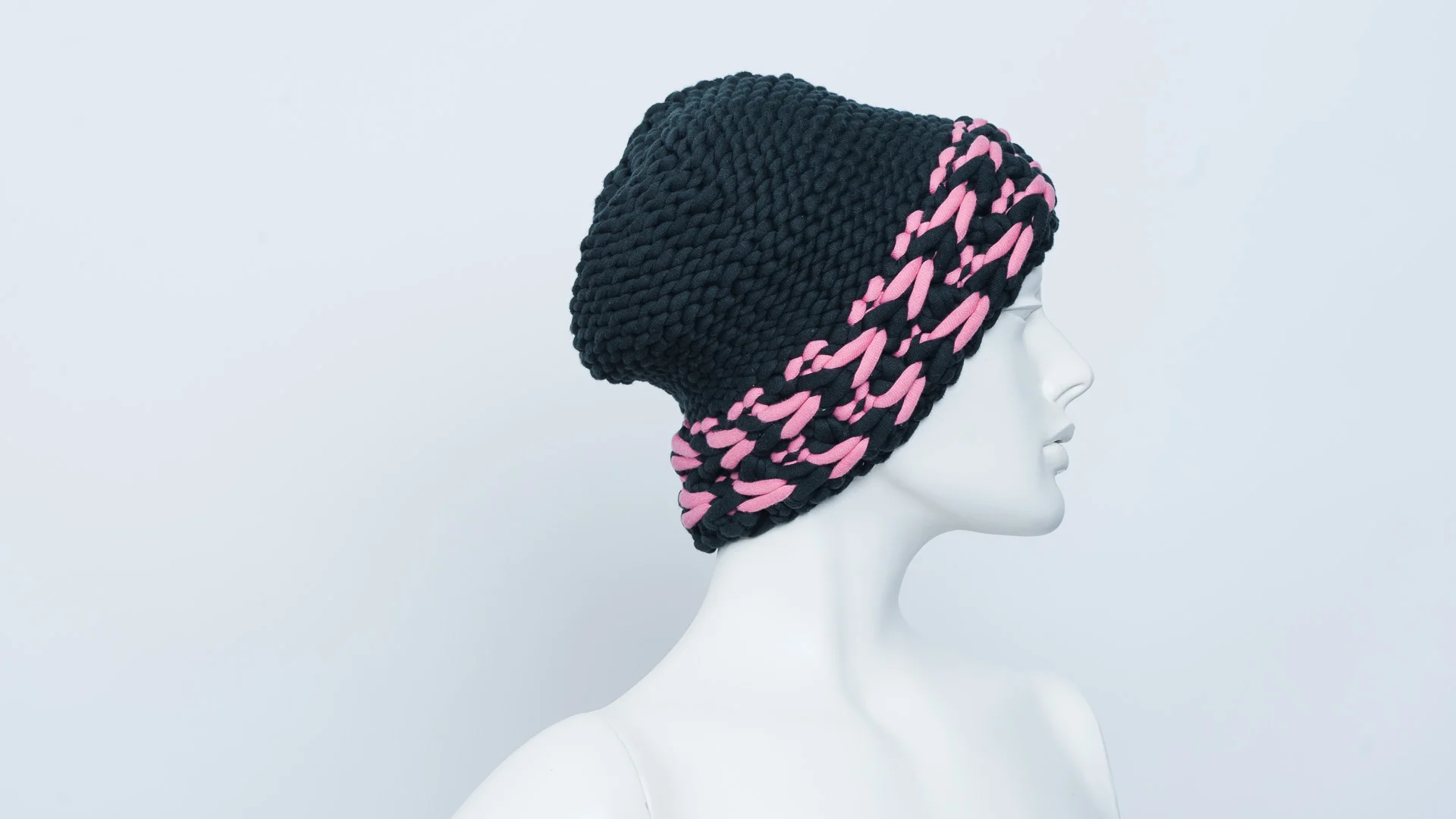 Banded chunky beanie 