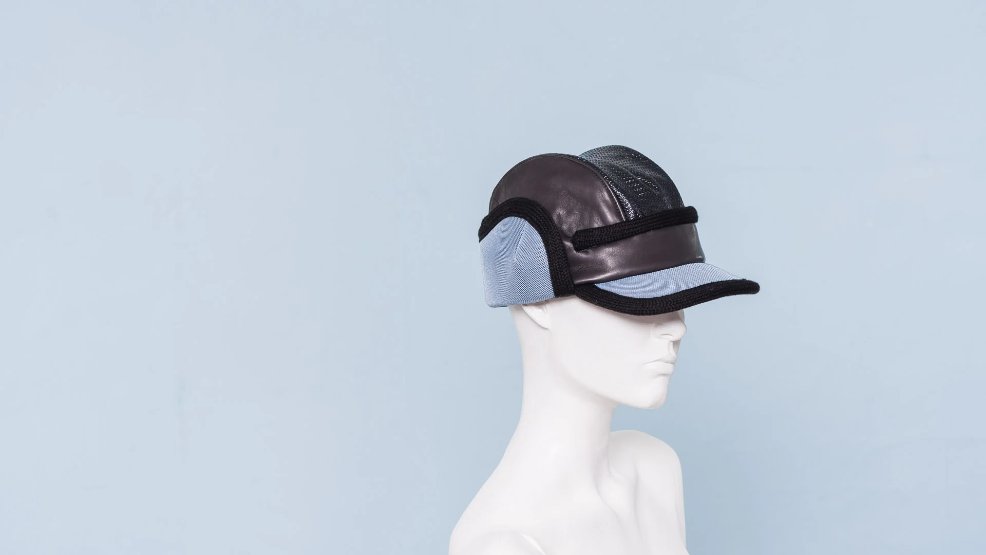 NOEL STEWARD blue felted hat & mesh band SHOP — NOEL STEWART Millinery main image 4