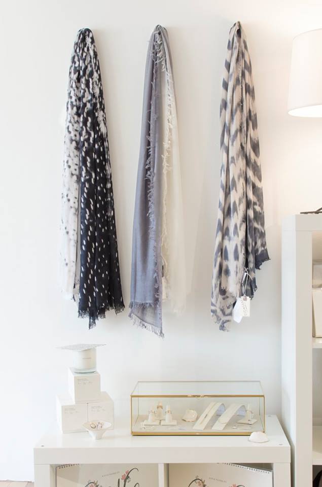 Fig & Bella make gorgeous hand dyed scarves out of Clinton Corners, NY. They work with both viscose and cashmere to create dipped or more texturized patterns and are a perfect accent piece for both winter and spring!