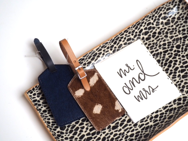 His and hers Graf & Lantz travel tags will send your friends off on their honeymoon in style.
