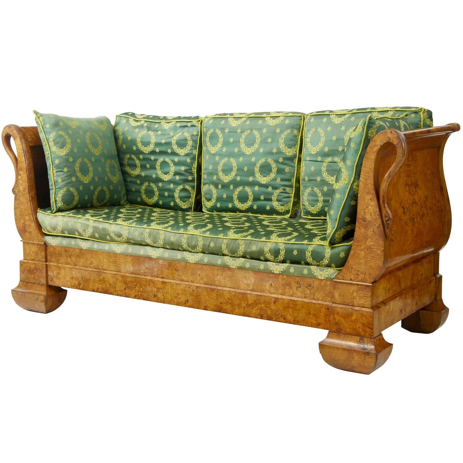 A carved 19th Century daybed from Sweden