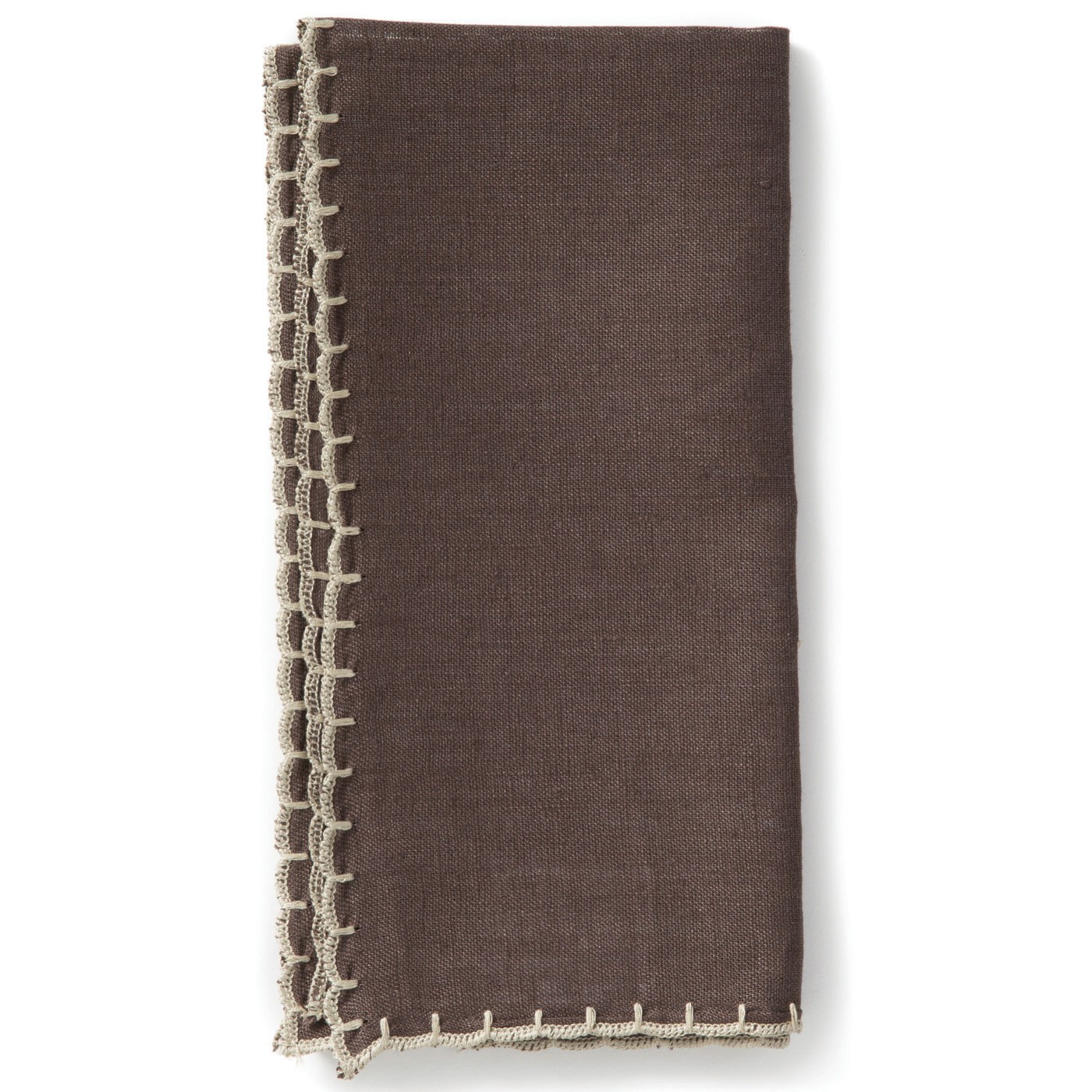 Whipstitch Chocolate Linen from Vietri