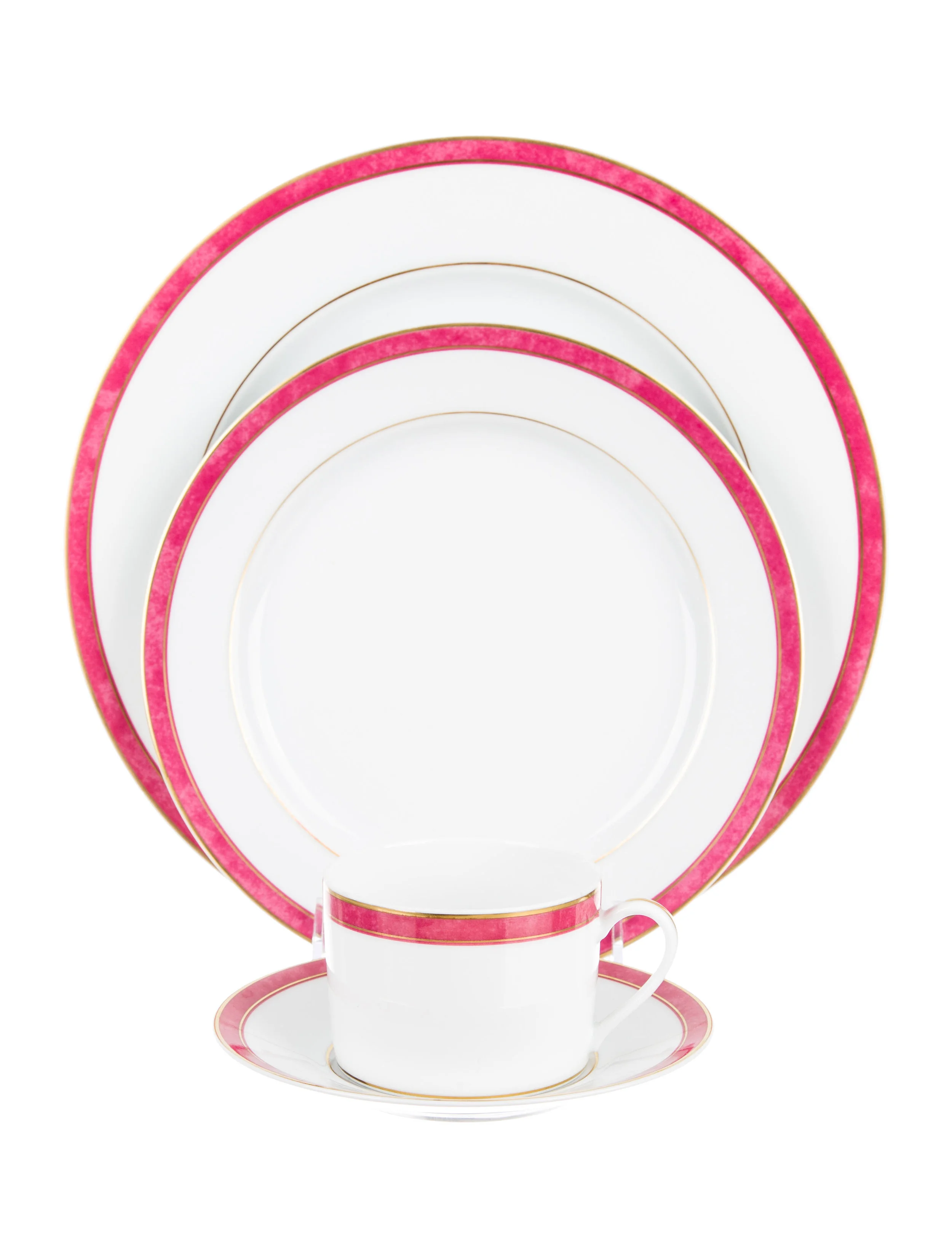 Raspberry and gilt Limoges at The RealReal
