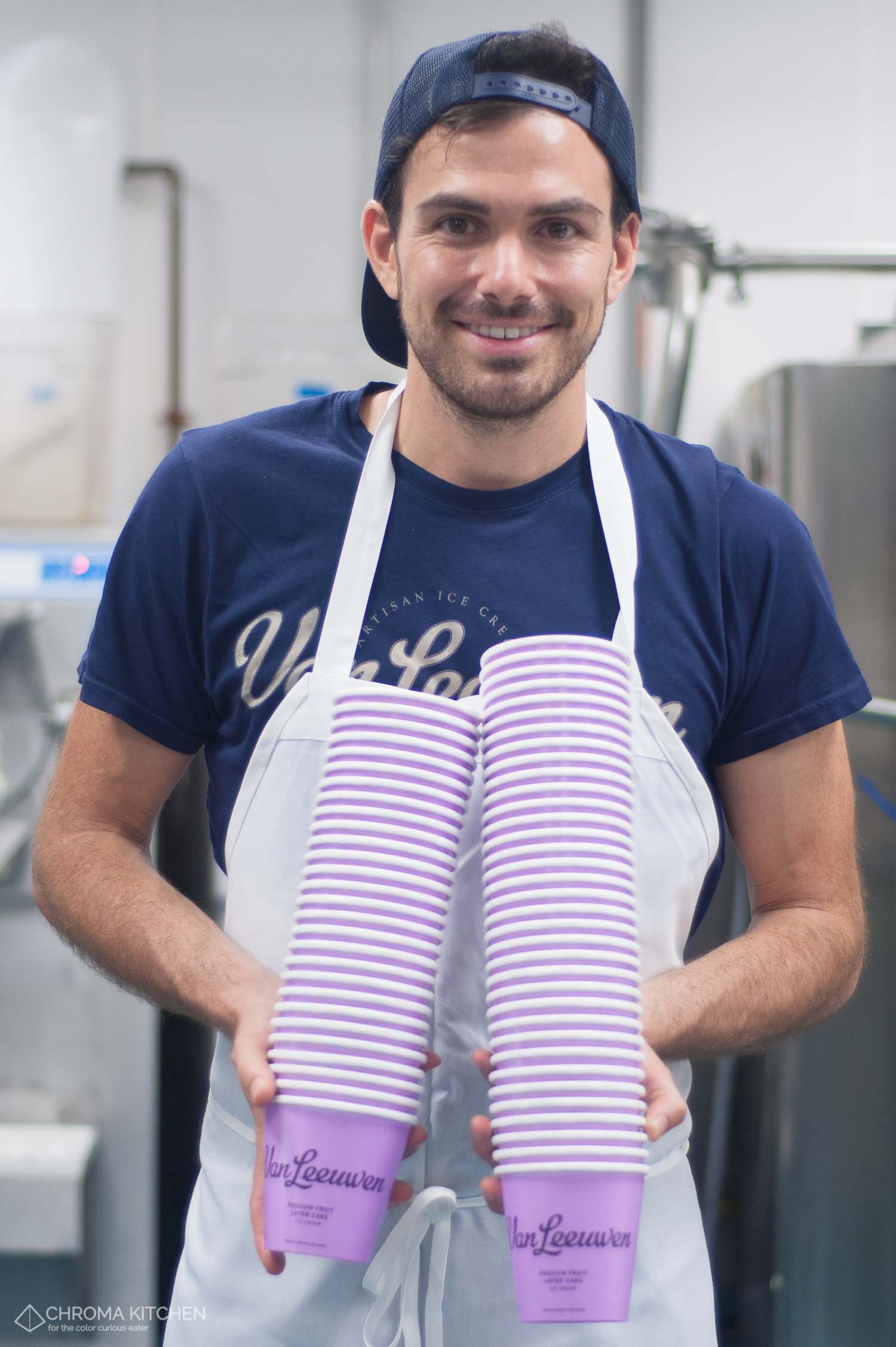 Ben displaying the new Van Leeuwen pint design