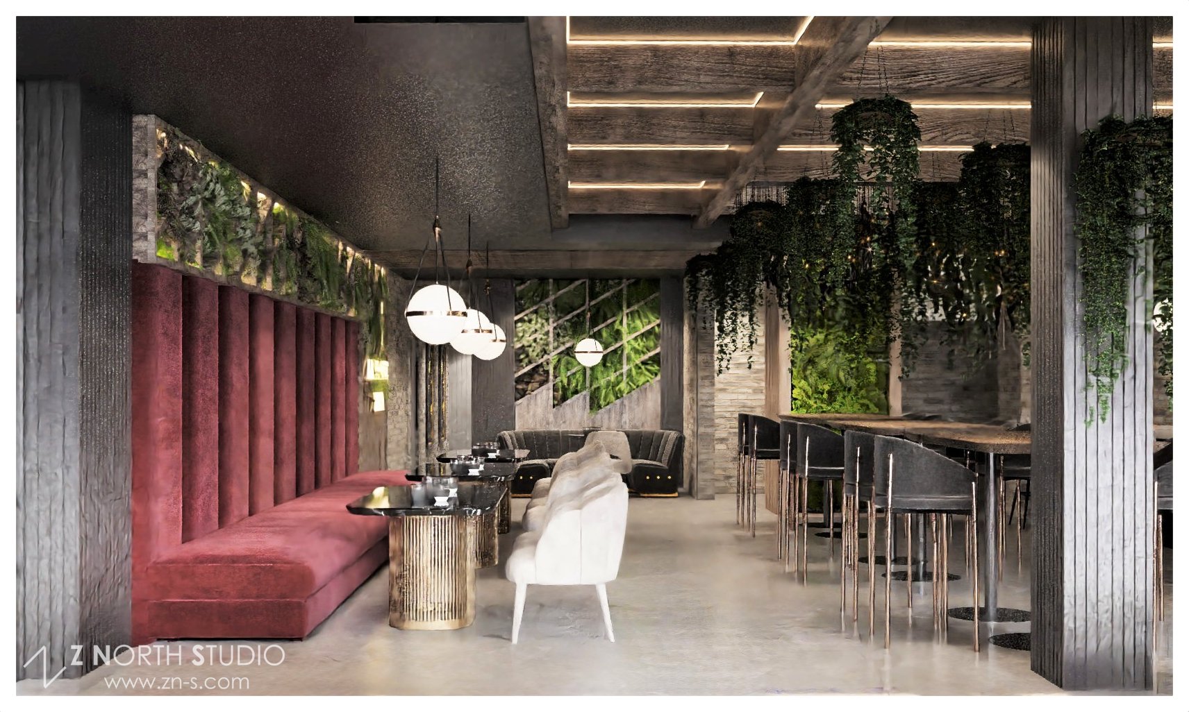 C_ Flavio Restaurant Design - Z North Studio - Bar Area design gold.jpg