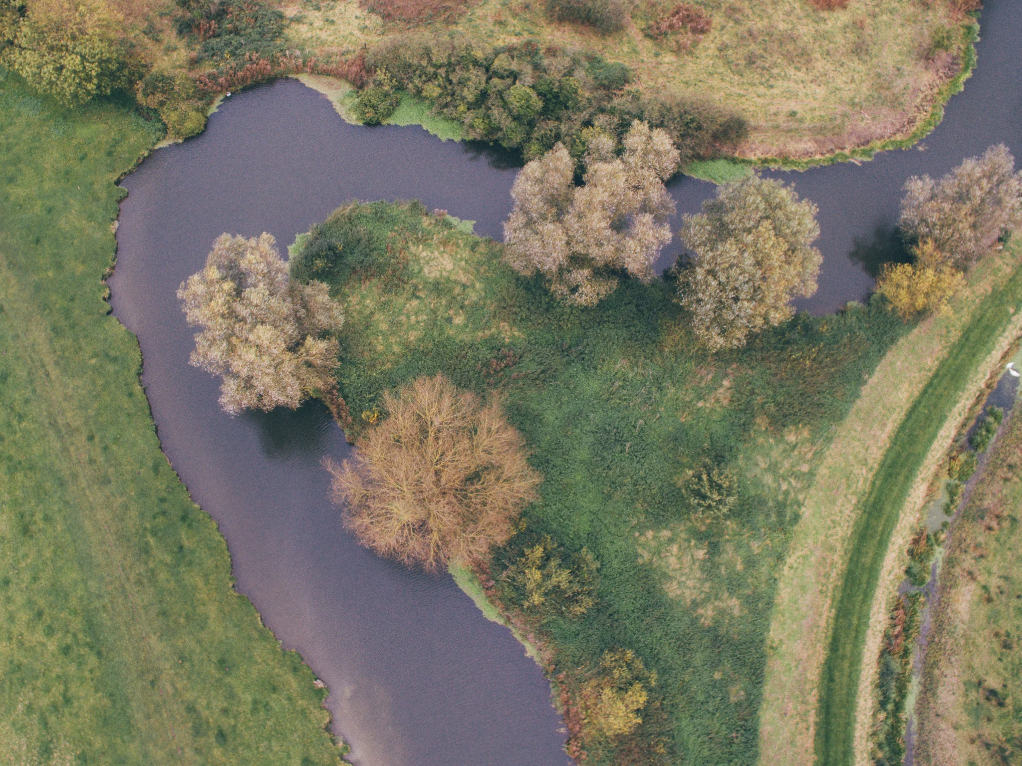A drone shot from Grantchester Meadows