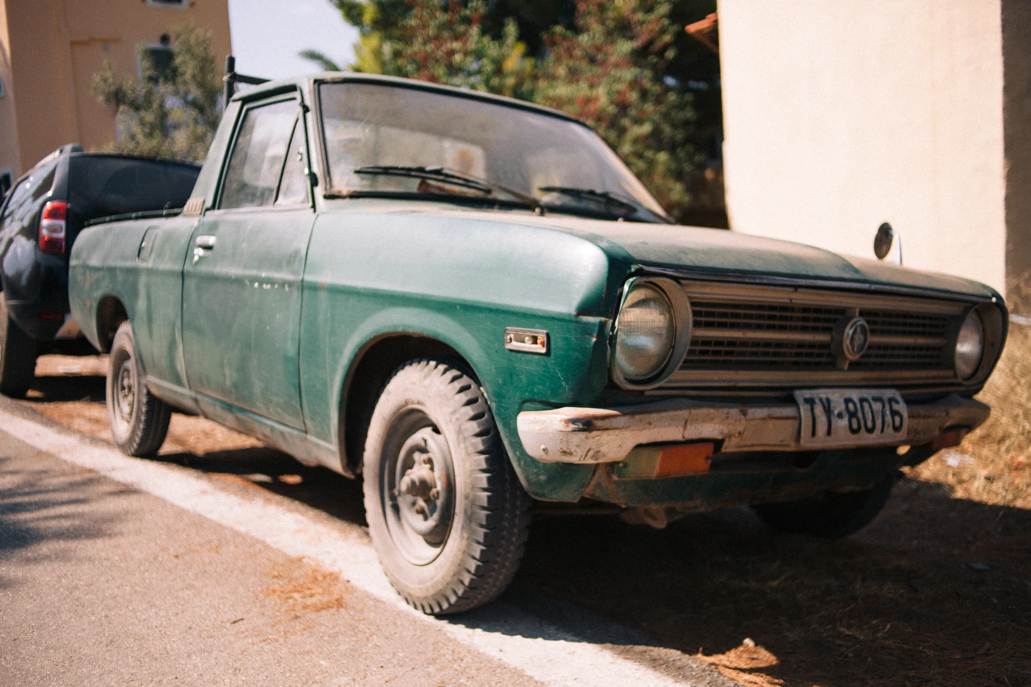 A Datsun pickup on Agistri