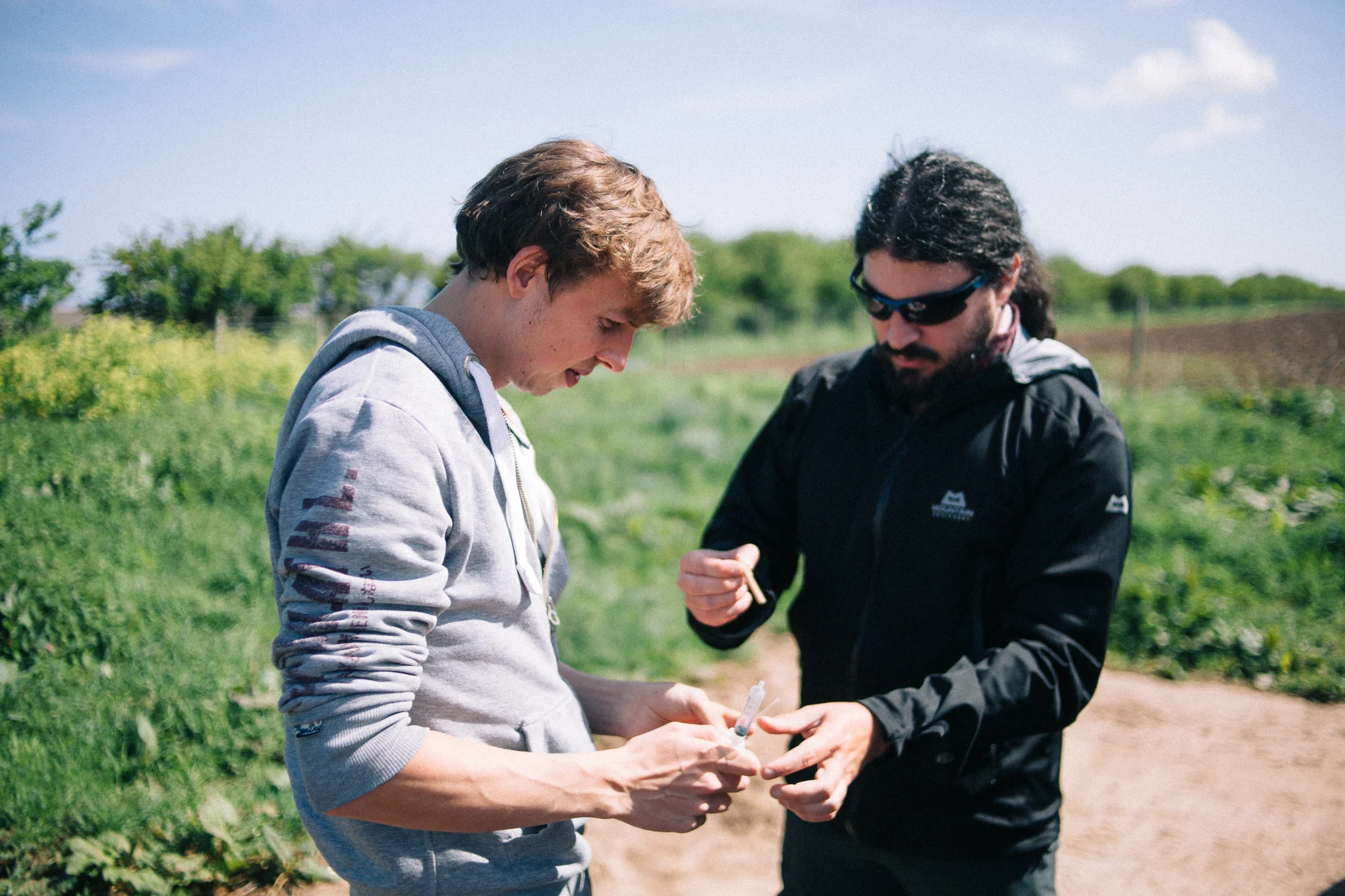 Alec and Gilad preparing for some salt marsh sampling